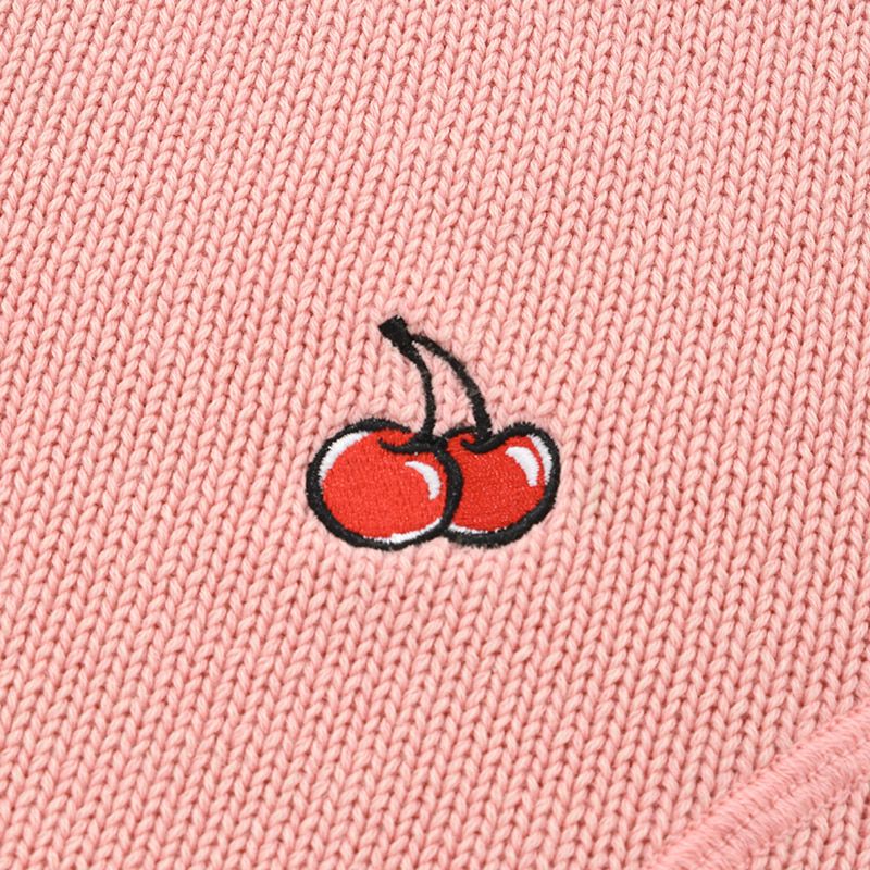 ★2022FW新作★KIRSH★SMALL CHERRY KNIT ZIP-UP MUSINSA公式 | KIRSH Small Cherry Knit Zip-up [Pink]