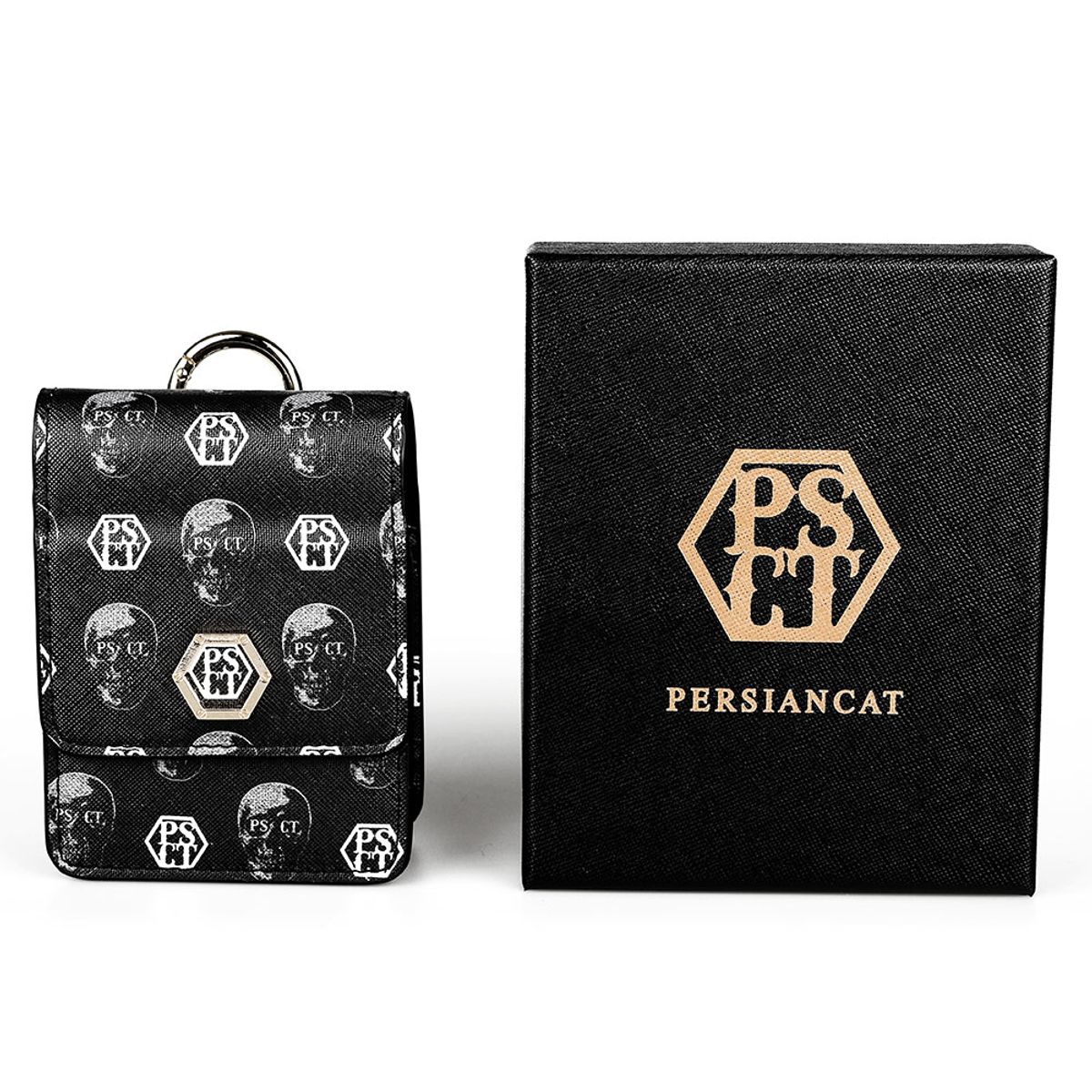 페르시안캣 골프(PERSIANCAT GOLF) 스컬 패턴 거리측정기 케이스 블랙