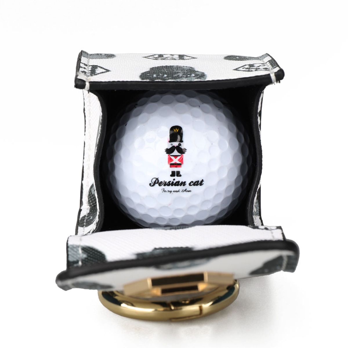 페르시안캣 골프(PERSIANCAT GOLF) 스컬 패턴 원볼 케이스 화이트