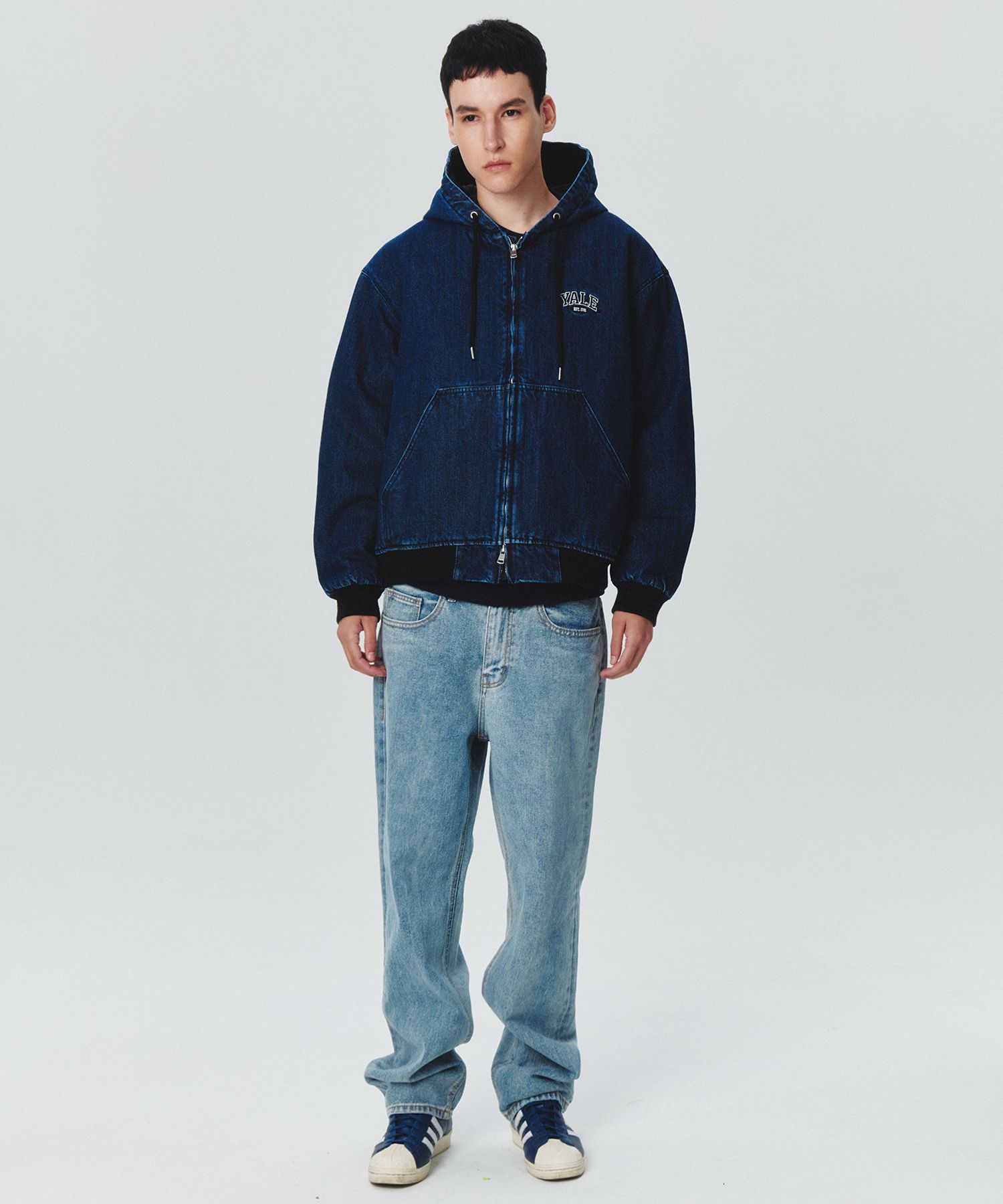 アウターその他 [YALE] DENIM QUILTED JACKET MUSINSA公式 | YALE Washed denim quilting jacket indigo