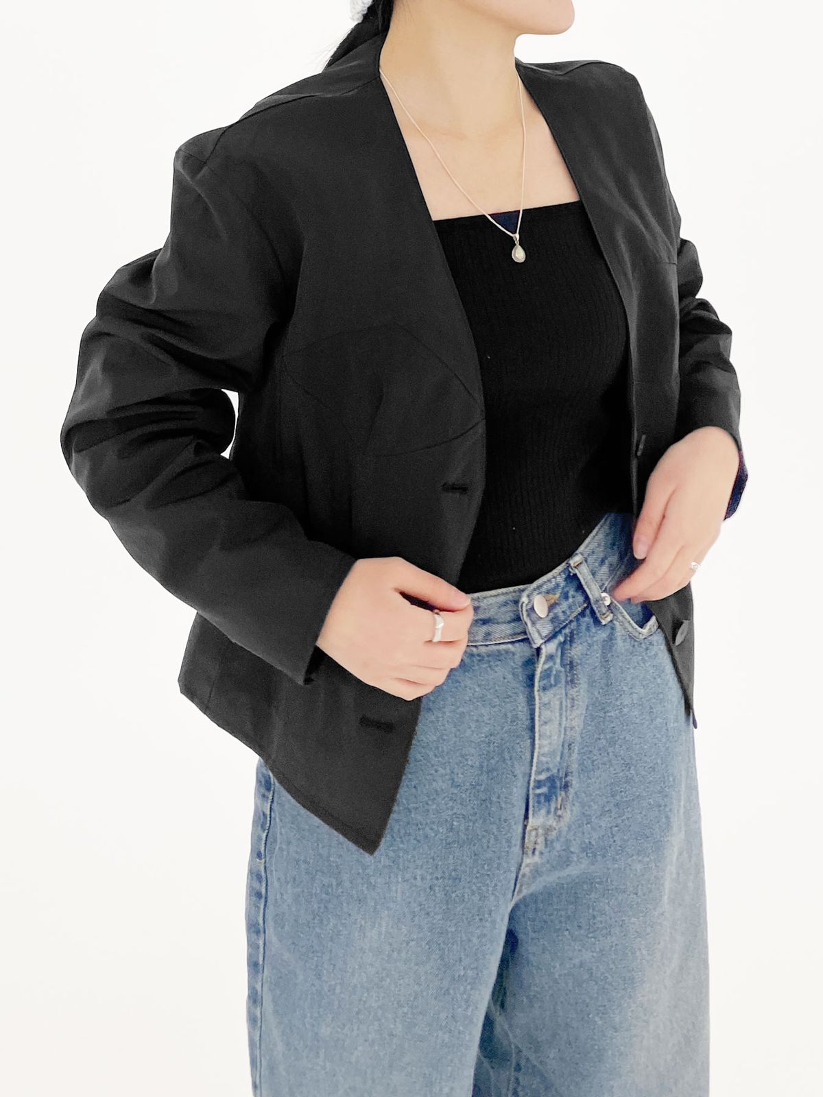 아블라 푸데티(ABLA PUDETI) 우먼즈 노카라 블레이저 자켓