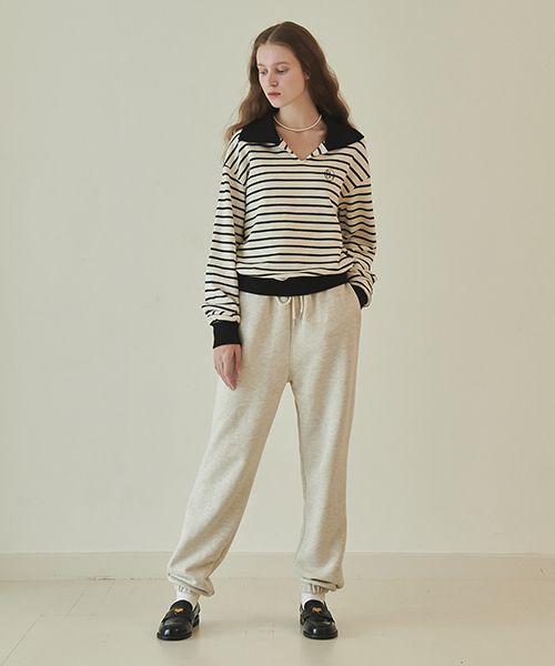 パンツ RONRON RR Basic Sweat Pants Oatmeal [RR22CPT1362OT] MUSINSA | RONRON RR Basic Sweat Pants Oatmeal