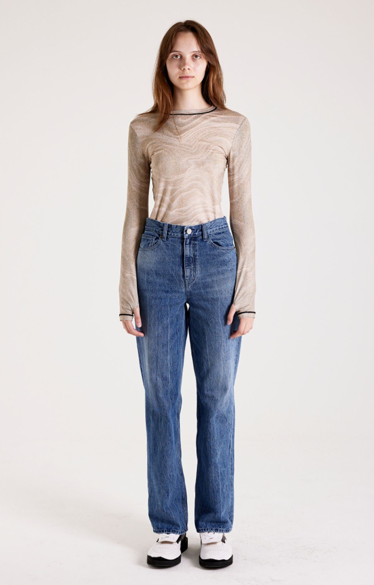 페노메논시퍼(PHENOMENON SEEPER) PRINT LONG SLEEVE ROUND T-SHIRT_[SAND]