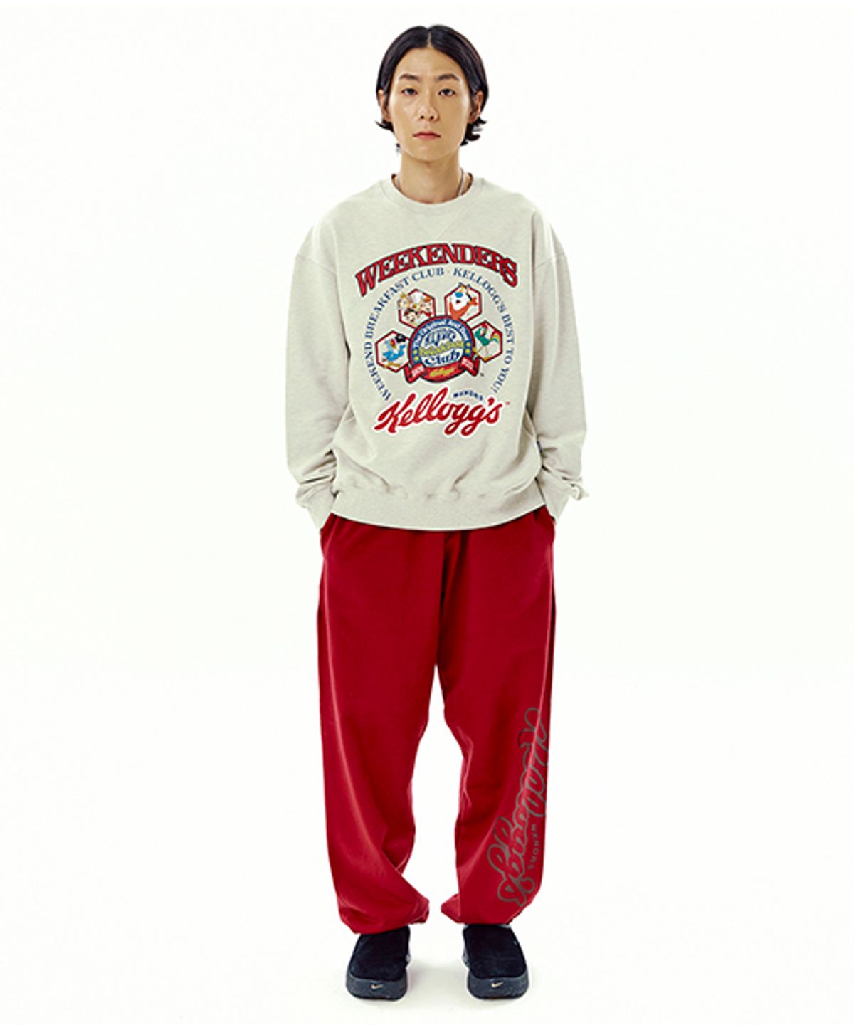 위캔더스(WKNDRS) KELLOGGS SWEAT PANTS (RED)