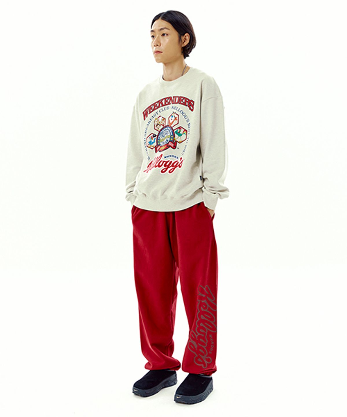 위캔더스(WKNDRS) KELLOGGS SWEAT PANTS (RED)