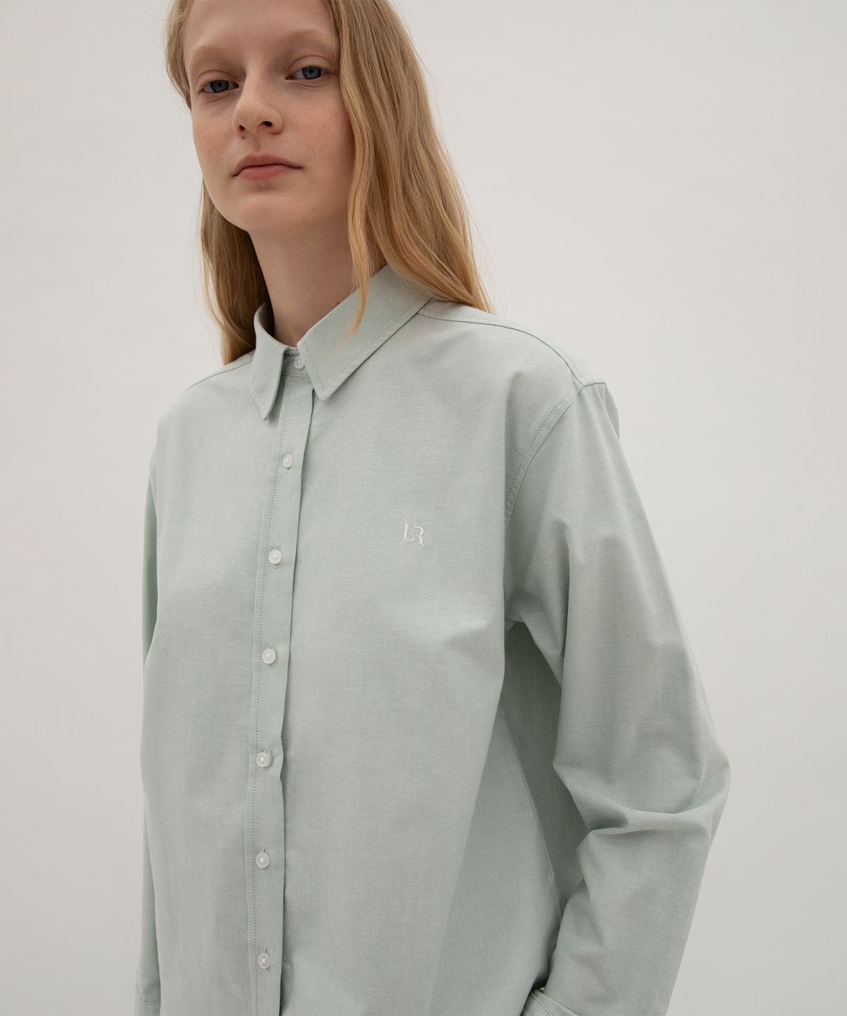르바(LEVAR) Oxford Logo Shirt - Mint