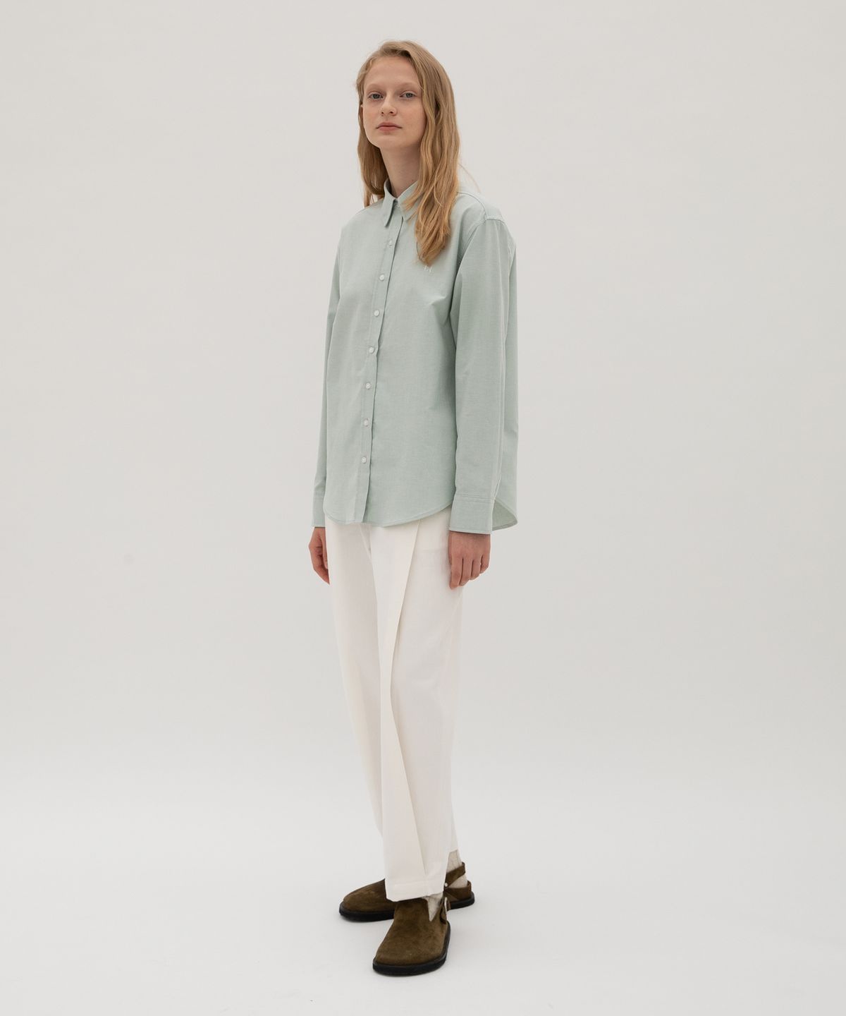 르바(LEVAR) Oxford Logo Shirt - Mint