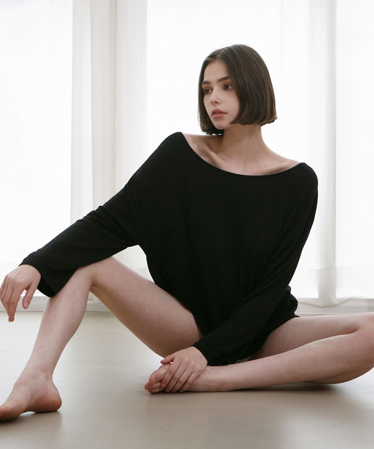 데비웨어(DEVIWEAR) 웨이비 꼬임 커버업 DEVI-T0086-블랙