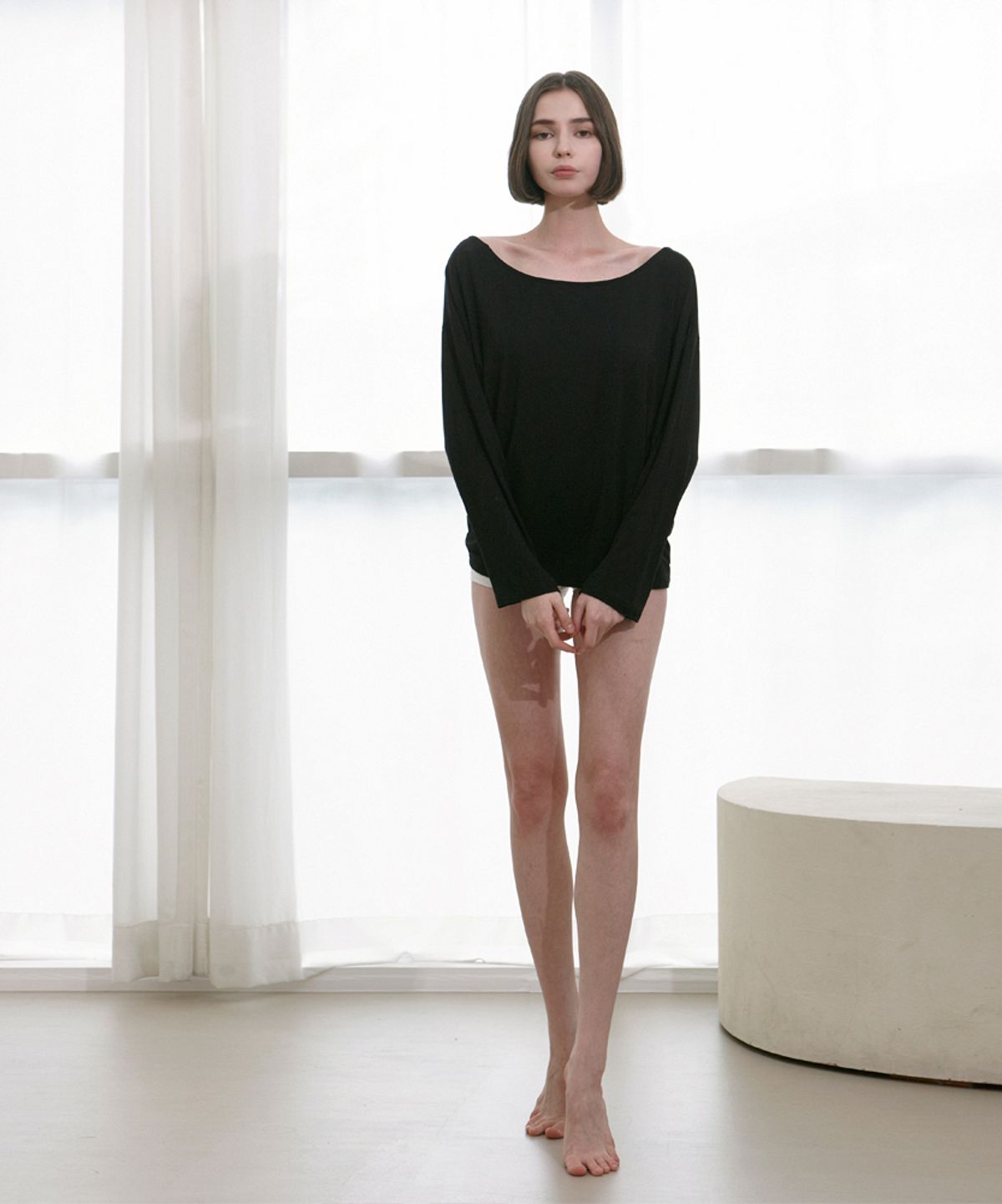 데비웨어(DEVIWEAR) 웨이비 꼬임 커버업 DEVI-T0086-블랙