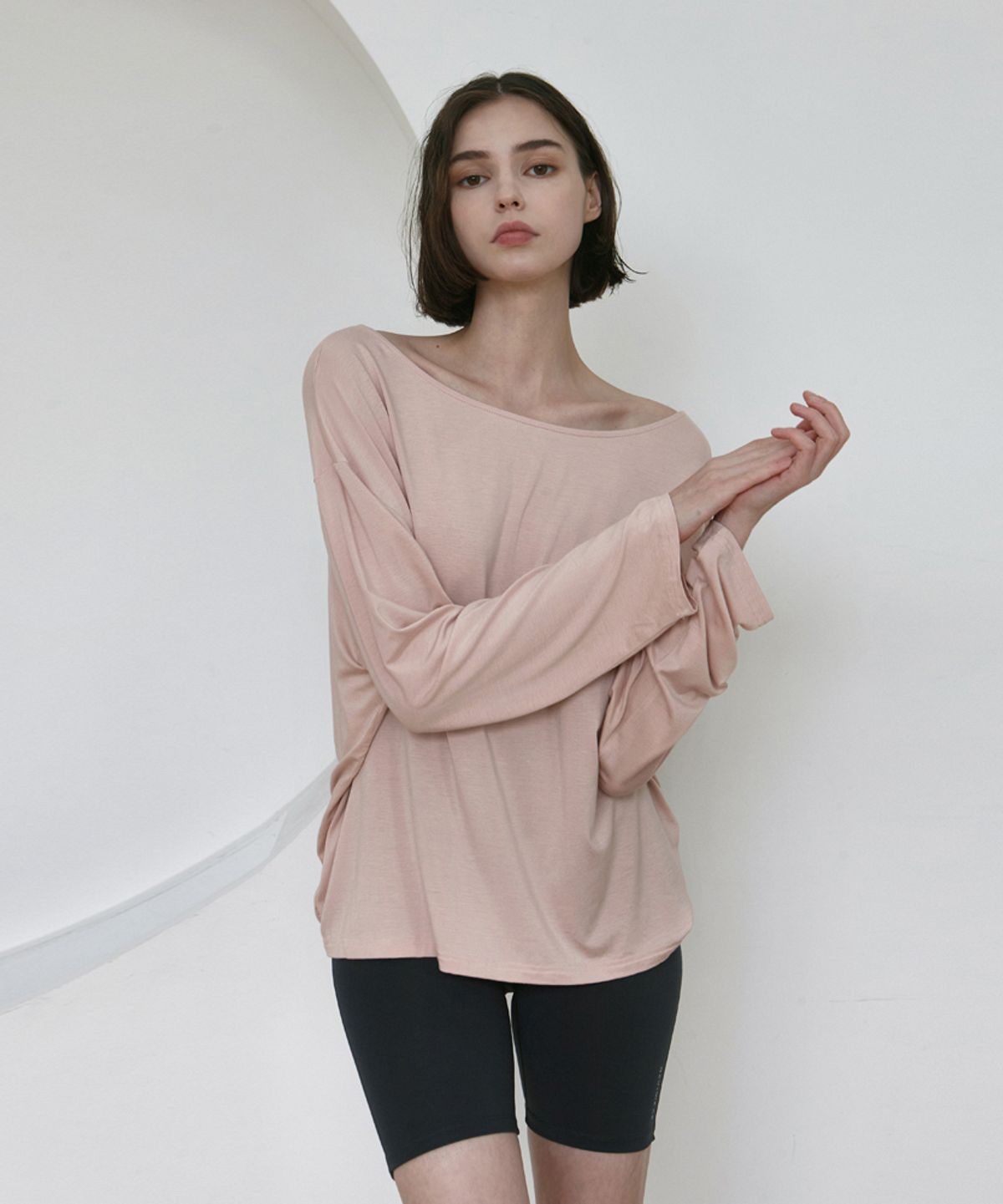 데비웨어(DEVIWEAR) 웨이비 꼬임 커버업 DEVI-T0086-살몬핑크