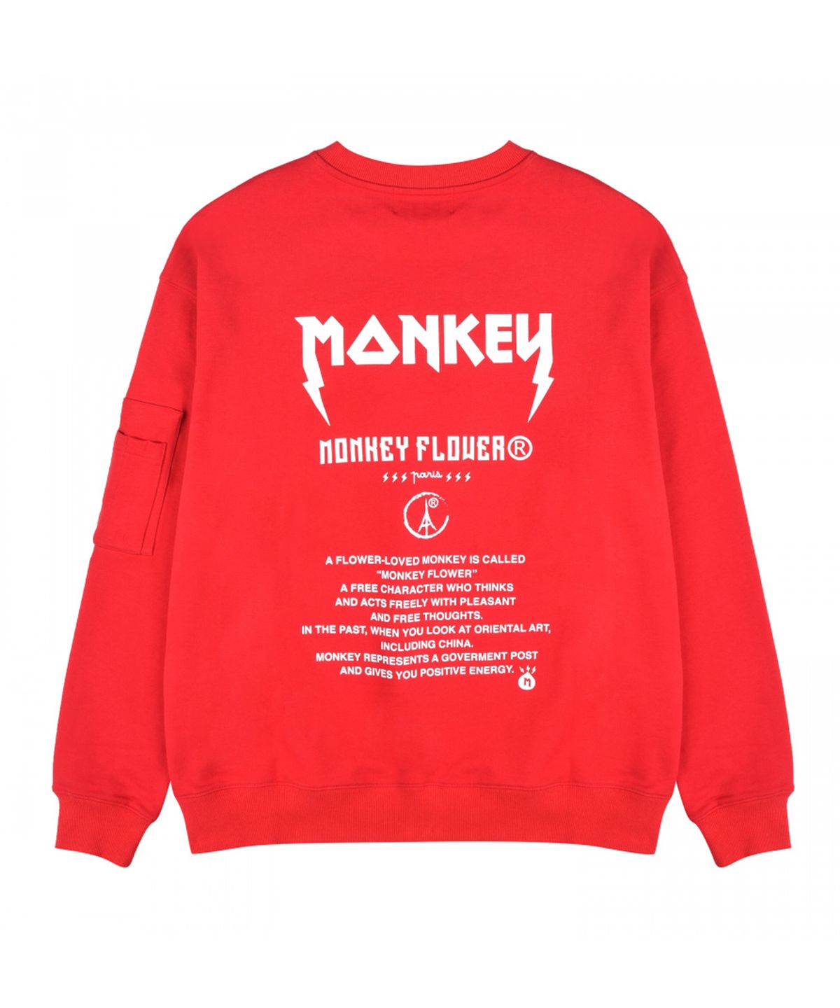 몽키플라워(Monkey Flower) 공용 전면라벨 포인트 맨투맨 MF9WMT19U/RED