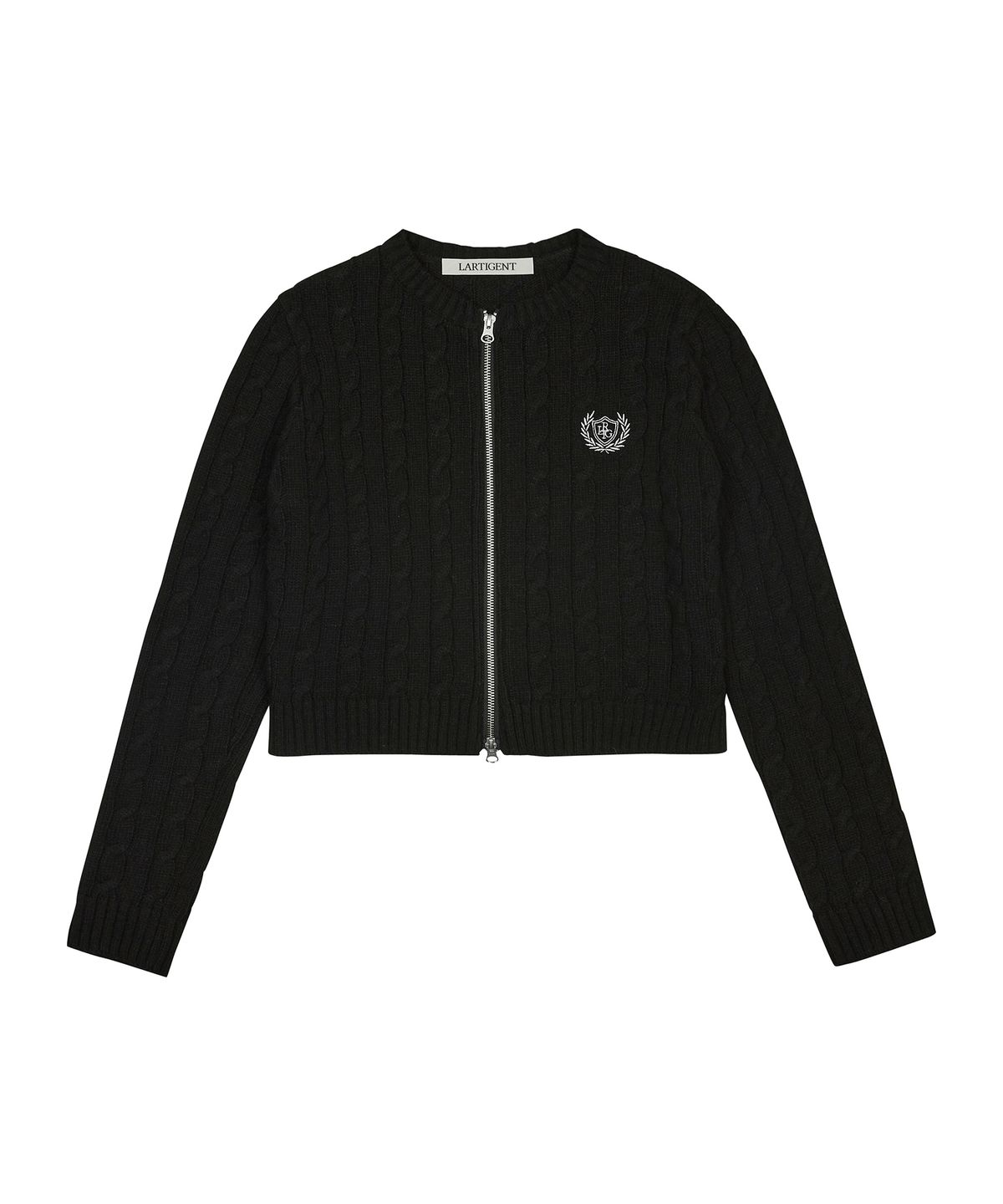 라티젠(LARTIGENT) LK CABLE KNIT ZIP(BLACK)
