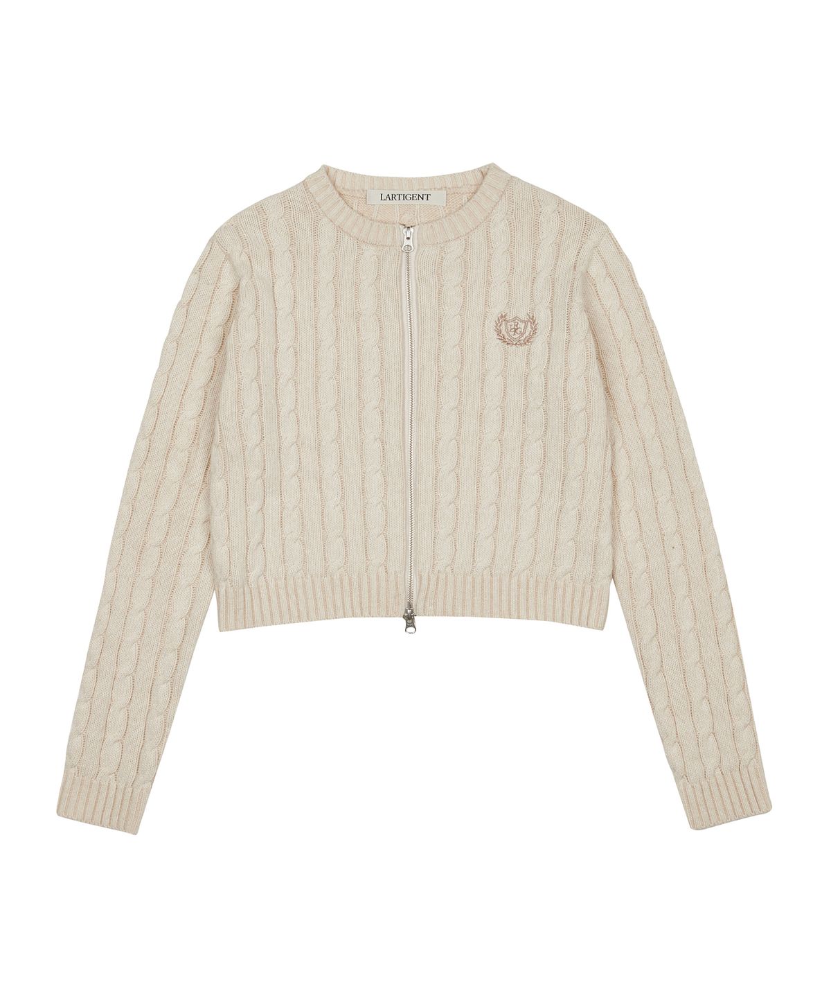 라티젠(LARTIGENT) LK CABLE KNIT ZIP(BEIGE)