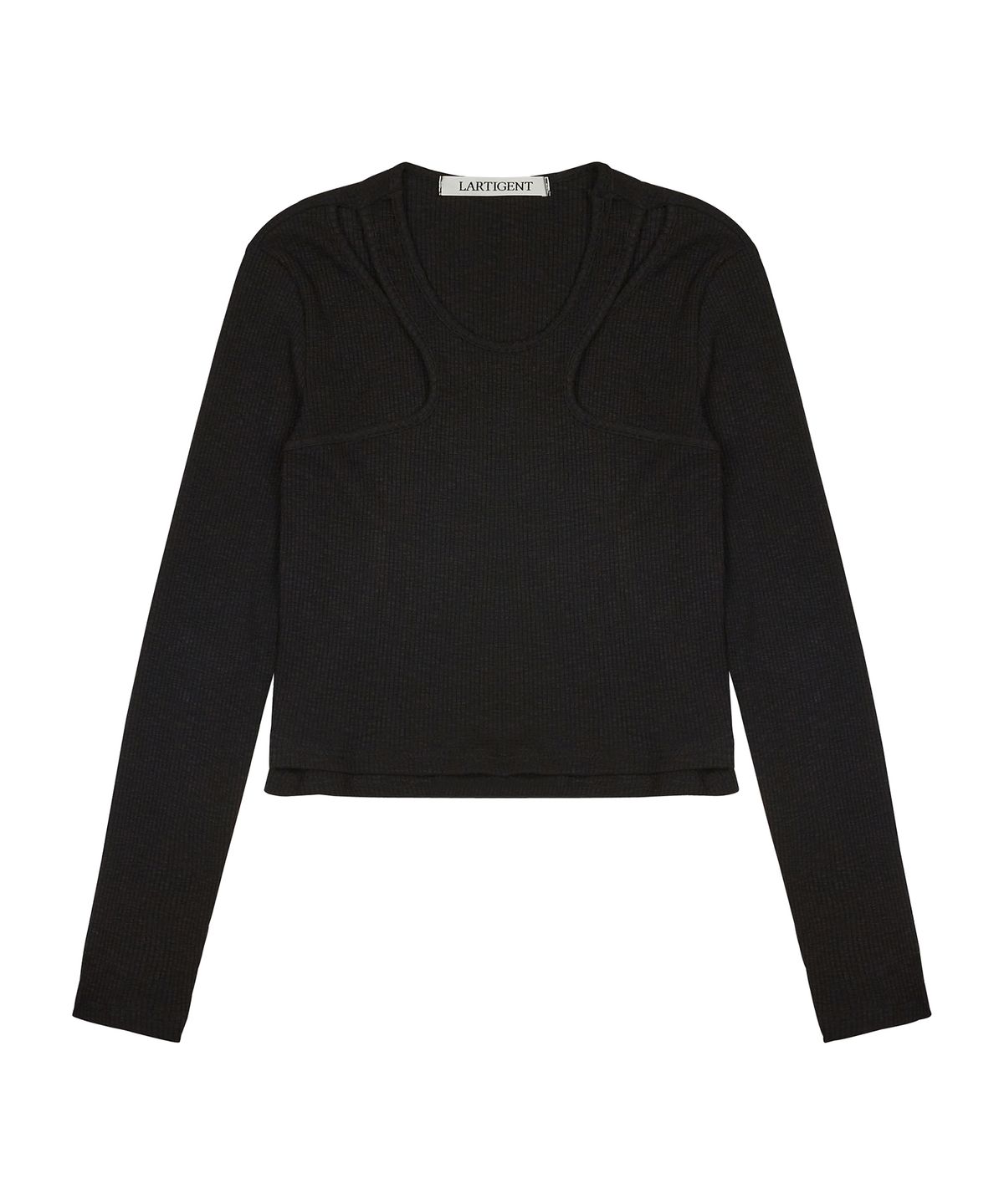 라티젠(LARTIGENT) LK DOUBLE ROUND T-SHIRT(BLACK)