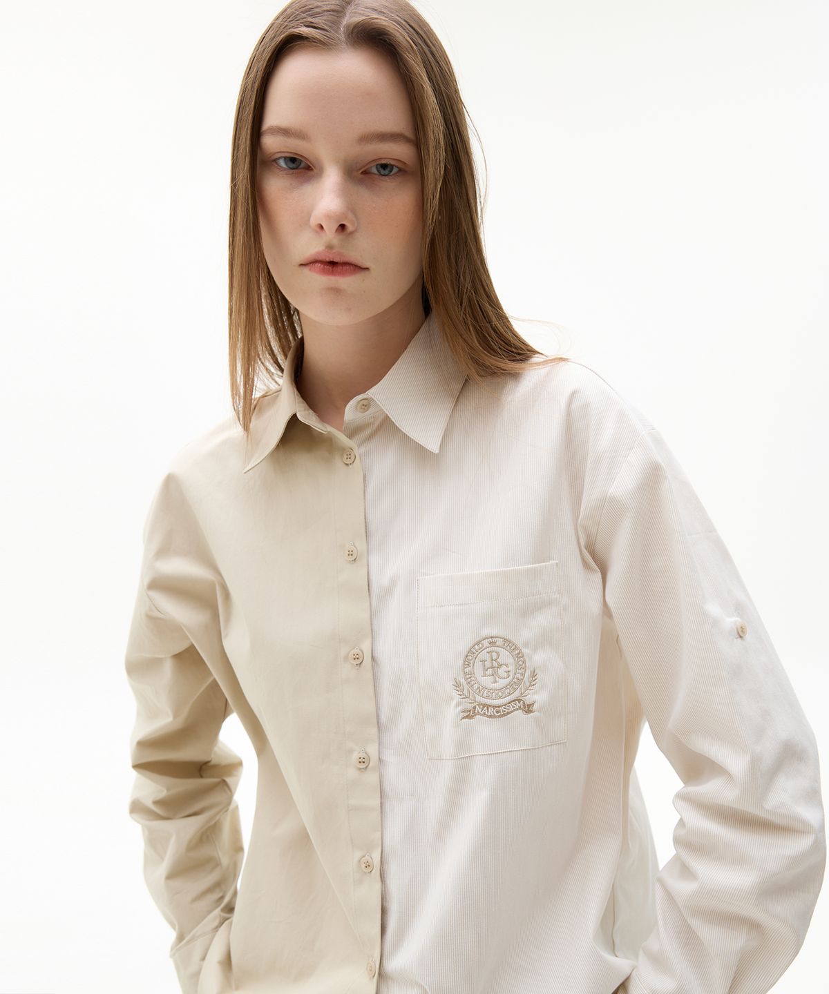 라티젠(LARTIGENT) LK STRIPE SHIRT(BEIGE)