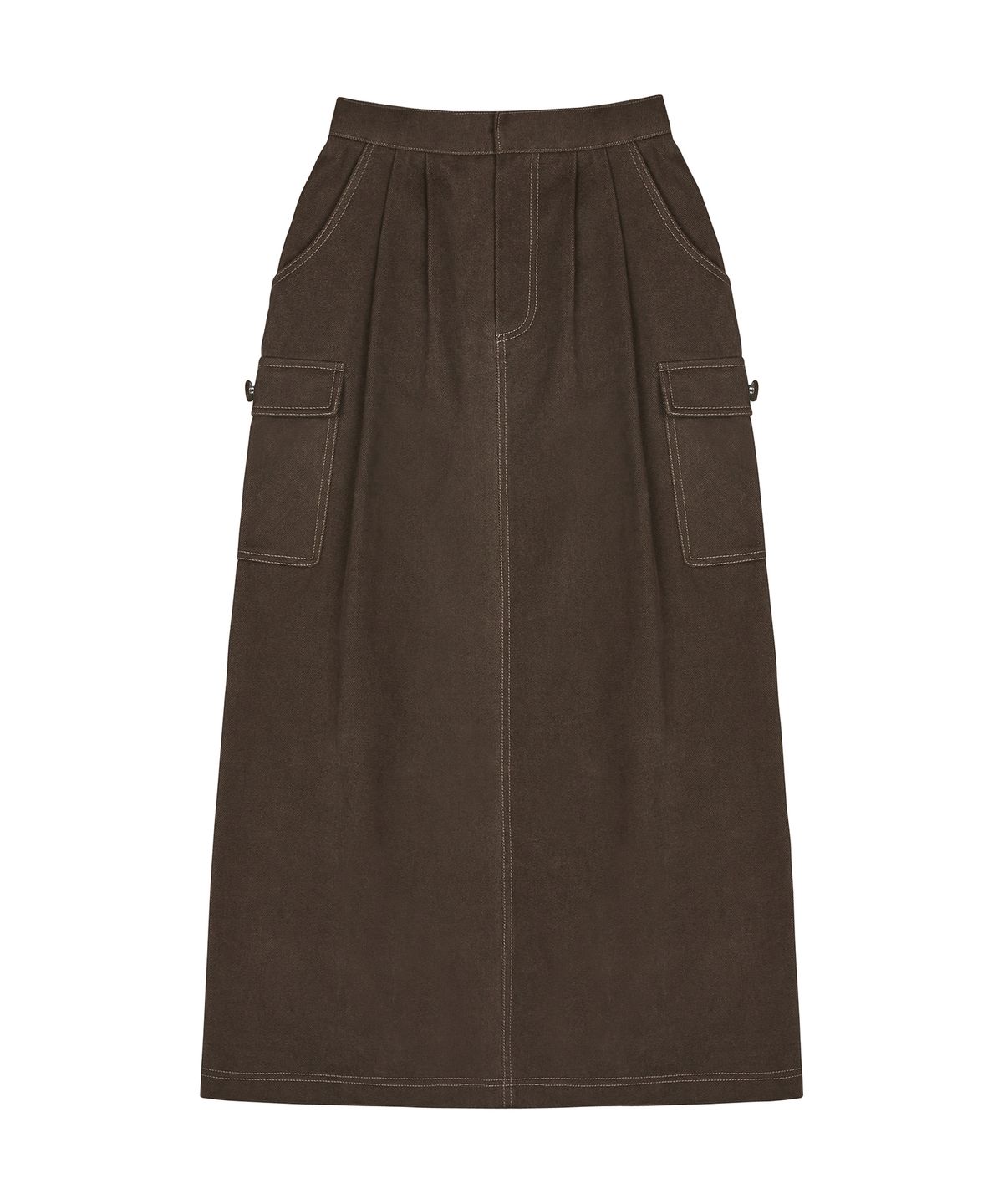 라티젠(LARTIGENT) LK PINTUCK COTTON SKIRT(BROWN)