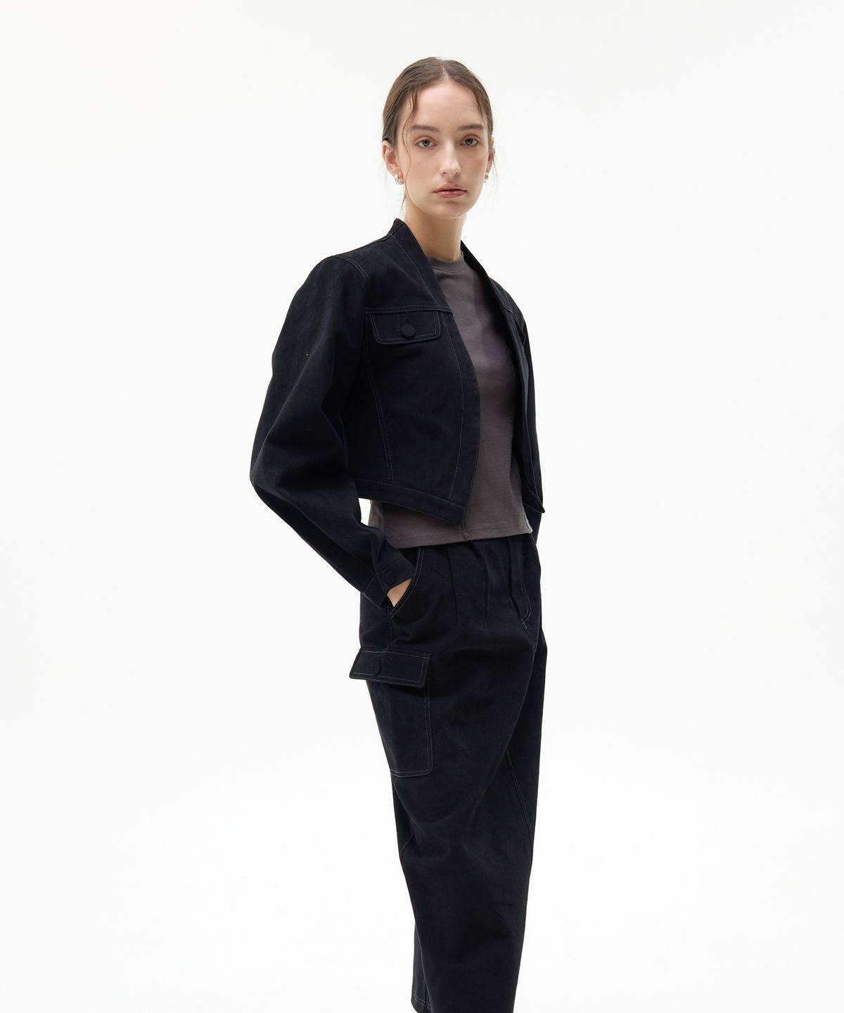 라티젠(LARTIGENT) LK PINTUCK COTTON SKIRT(BLACK)