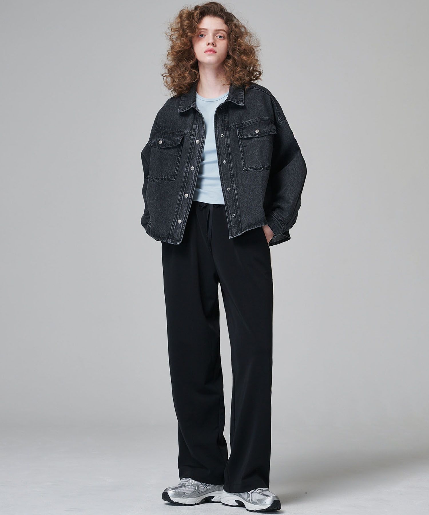 ★maloupe★OVERSIZE DENIM SHORT JACKE MUSINSA | MALOUPE 9401 Oversized Denim Short Jacket (Dark Gray)