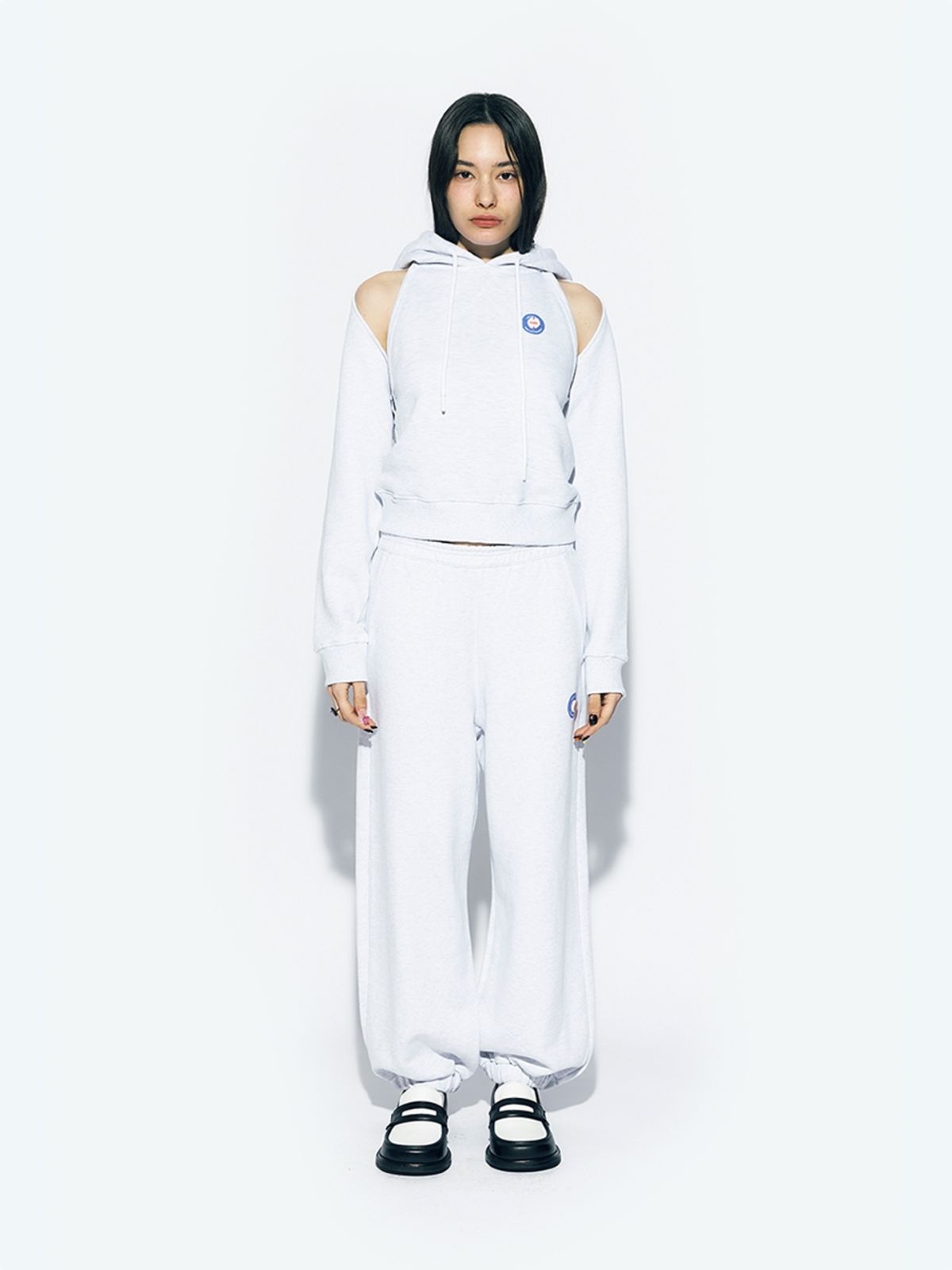 에즈이프 캘리(ASIF CALIE) CROP SWEAT BOLERO WHITE MELANGE
