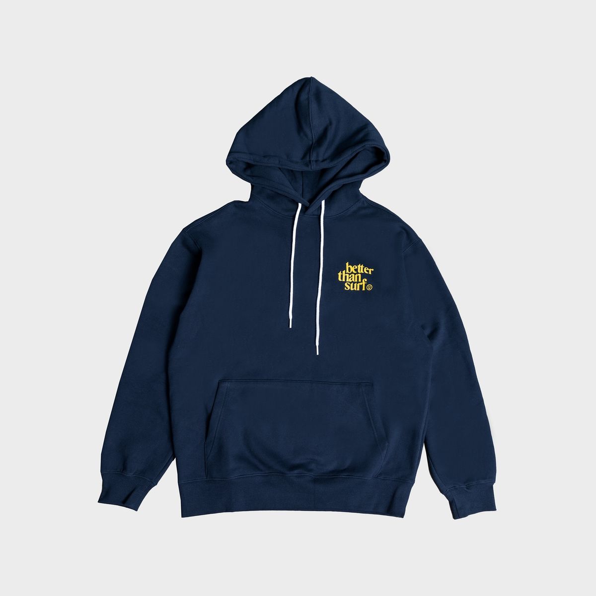 배러댄서프(BETTER THAN SURF) SMILE LOGO FLEECE HOODIE - NAVY