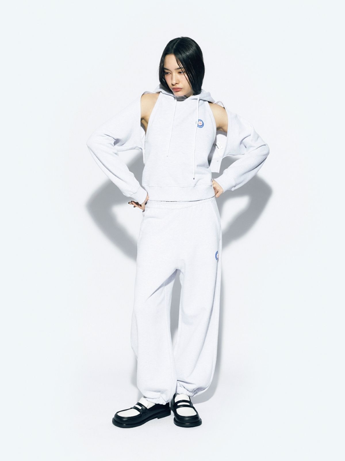 에즈이프 캘리(ASIF CALIE) WIDE JOGGER PANTS WHITE MELANGE