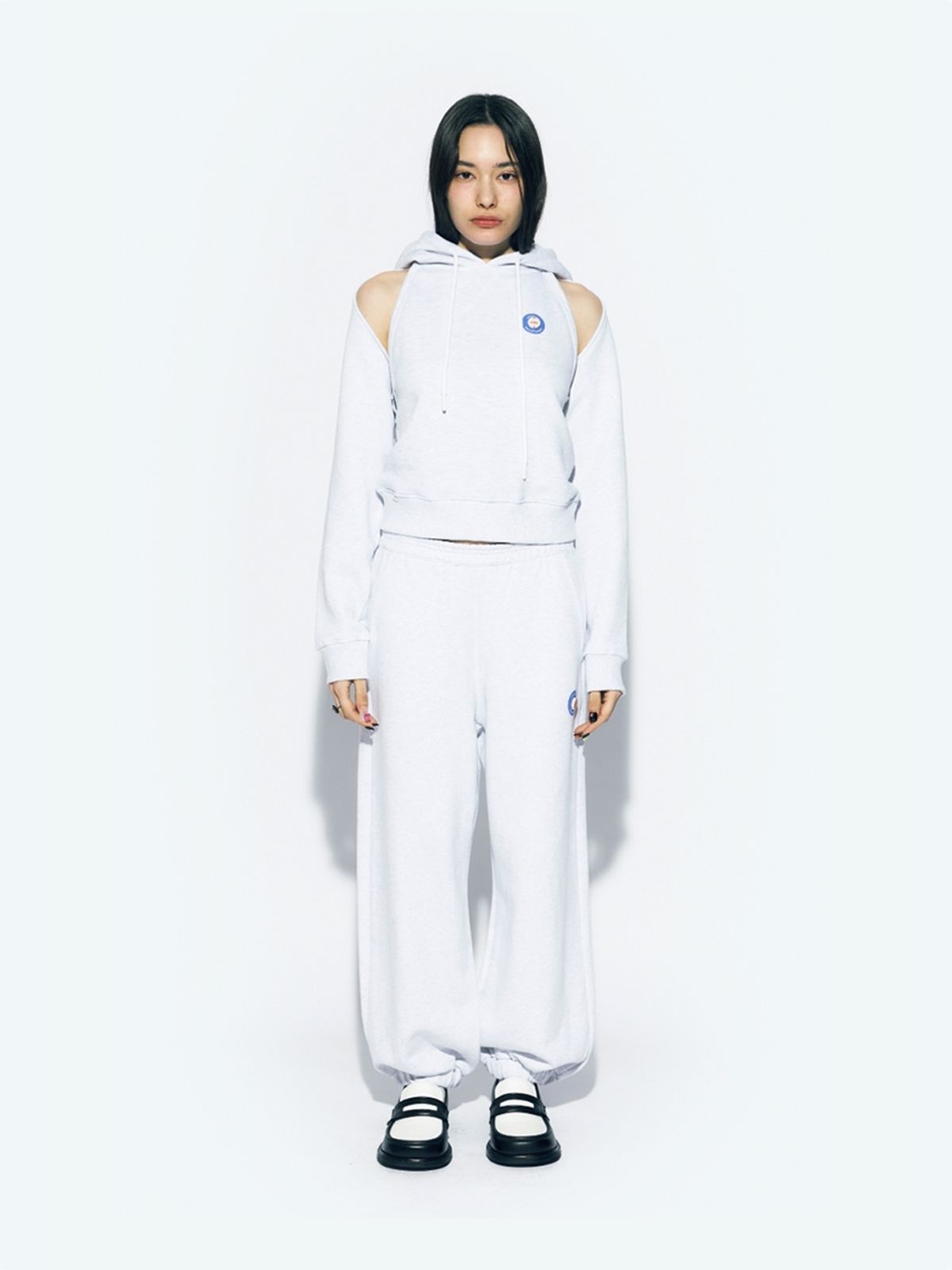 에즈이프 캘리(ASIF CALIE) WIDE JOGGER PANTS WHITE MELANGE