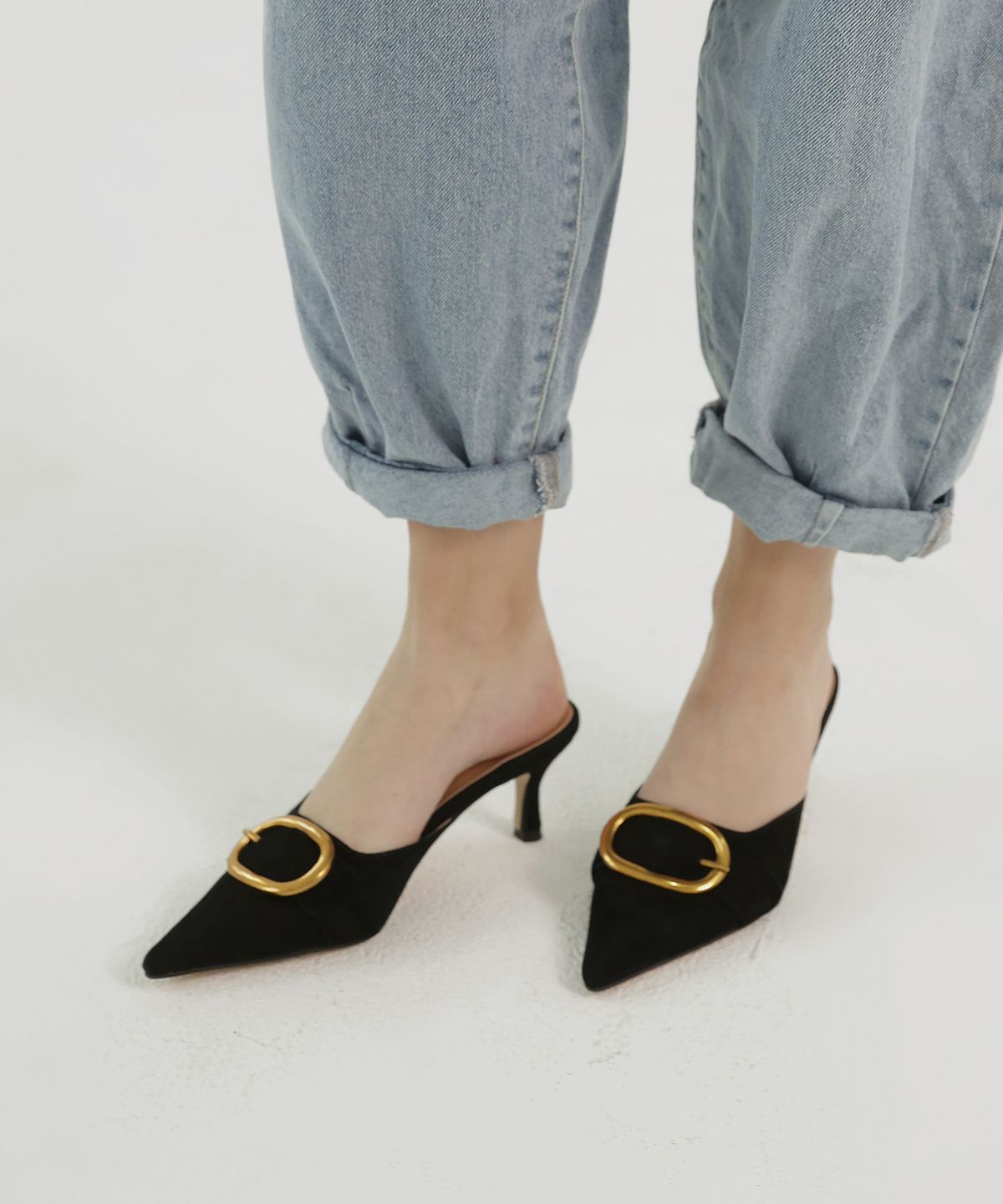 무드나잇(MOODNIGHT) BELTED stiletto mule - 4color 6.5cm 벨트 스틸레토 뮬 펌프스