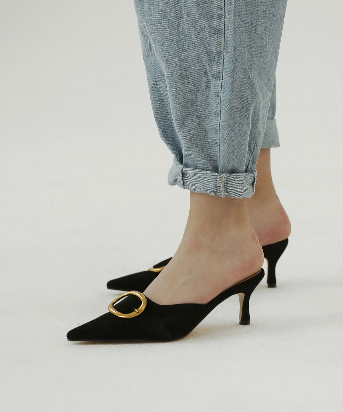 무드나잇(MOODNIGHT) BELTED stiletto mule - 4color 6.5cm 벨트 스틸레토 뮬 펌프스