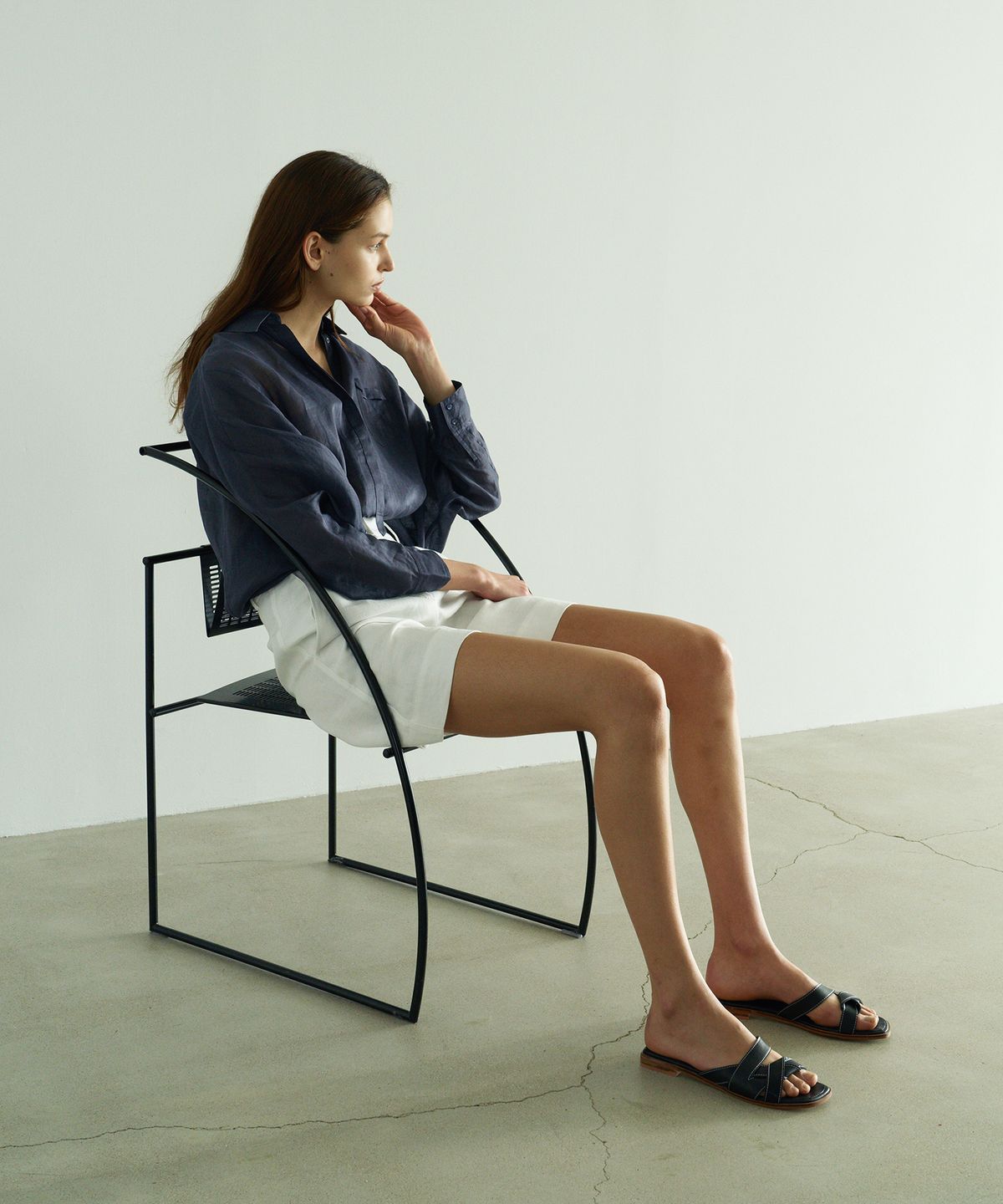 무드나잇(MOODNIGHT) JUDE Stitch slide slipper - 3color 1.5cm 스티치 포인트 슬라이드 슬리퍼 뮬