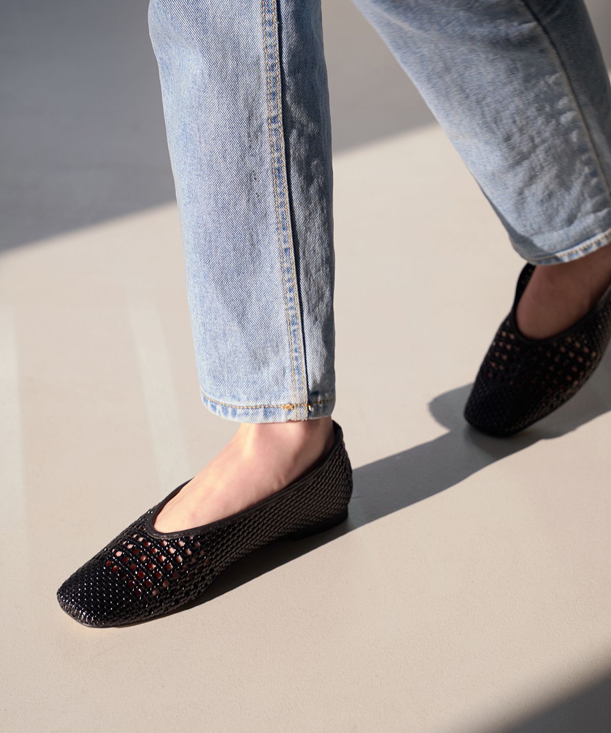 무드나잇(MOODNIGHT) JOY weaving loundy flat - 4color 1cm 위빙 라운드 플랫슈즈