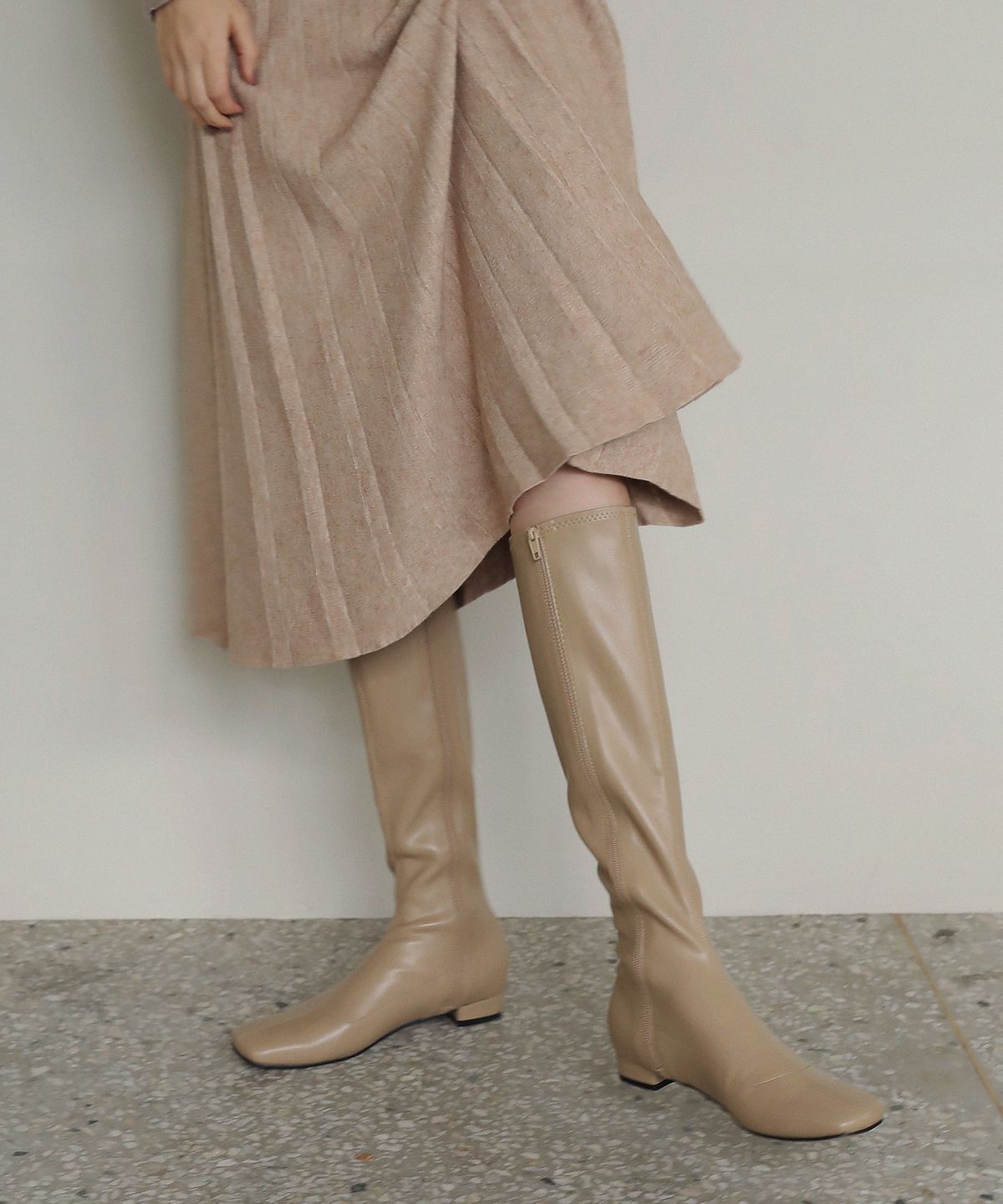 무드나잇(MOODNIGHT) ELVA-L Spanx Long Boots - 4colors l 2cm 엘바 스판 롱부츠