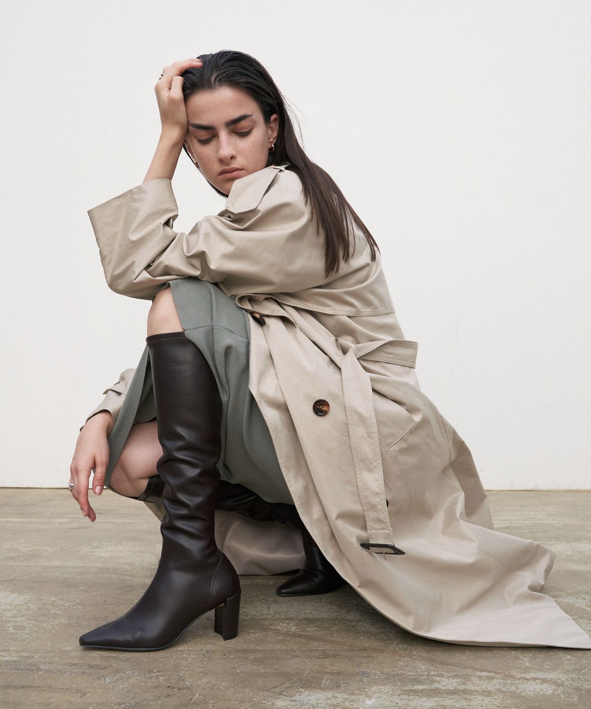 무드나잇(MOODNIGHT) EMILY span long boots - 3color 8cm 스판 롱부츠 힐부츠