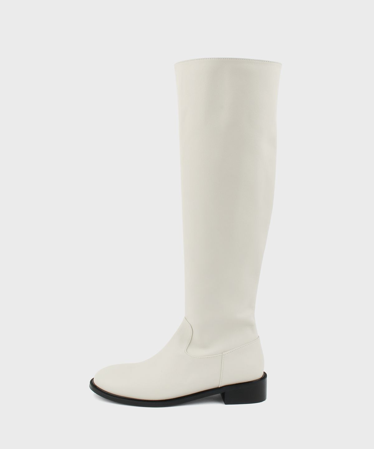 무드나잇(MOODNIGHT) SAM Riding flat long boots - 2color 3.5cm 베이직 가죽 라이딩부츠