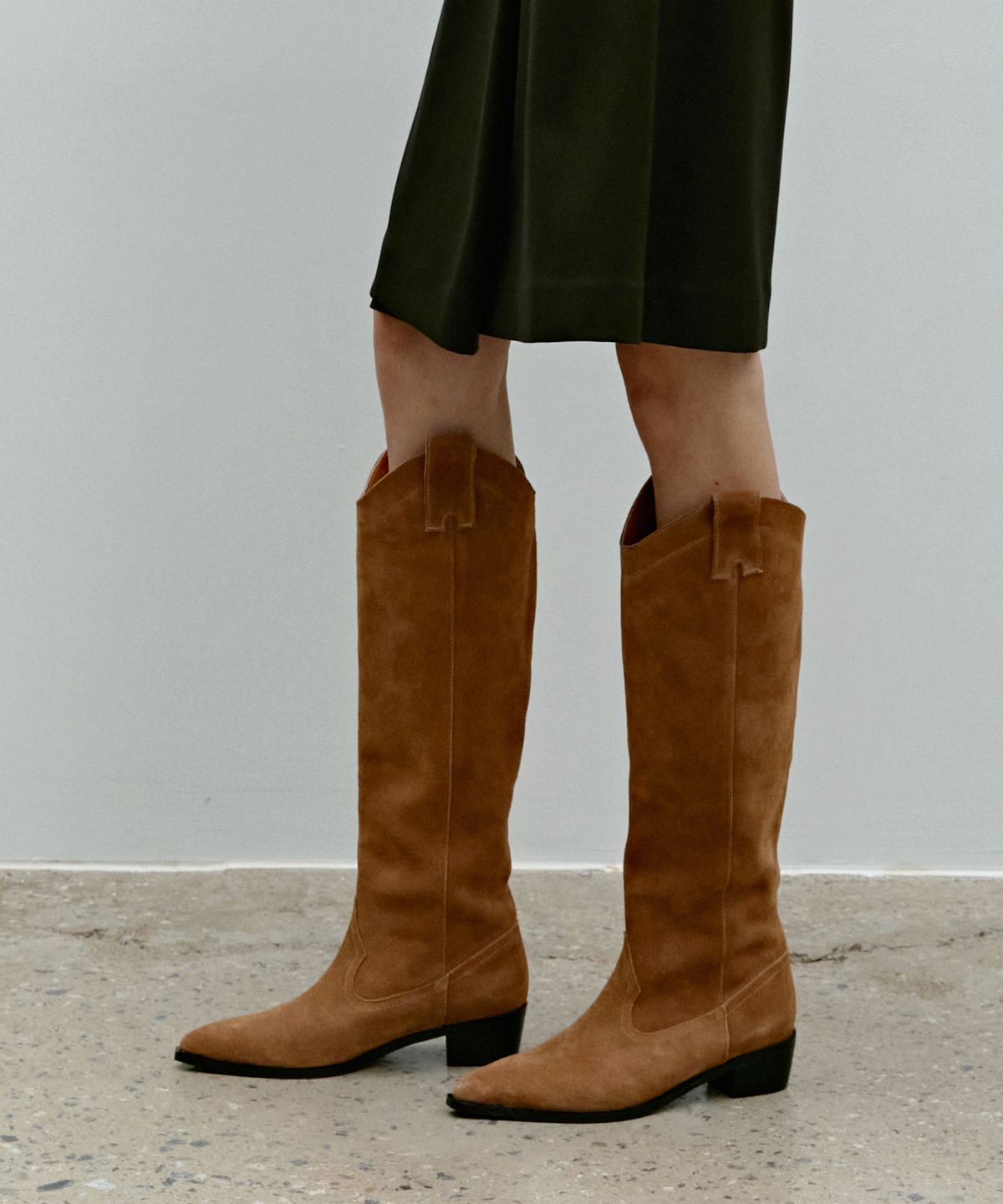 무드나잇(MOODNIGHT) DORIS Western long boots - 3color 4cm 웨스턴 롱부츠