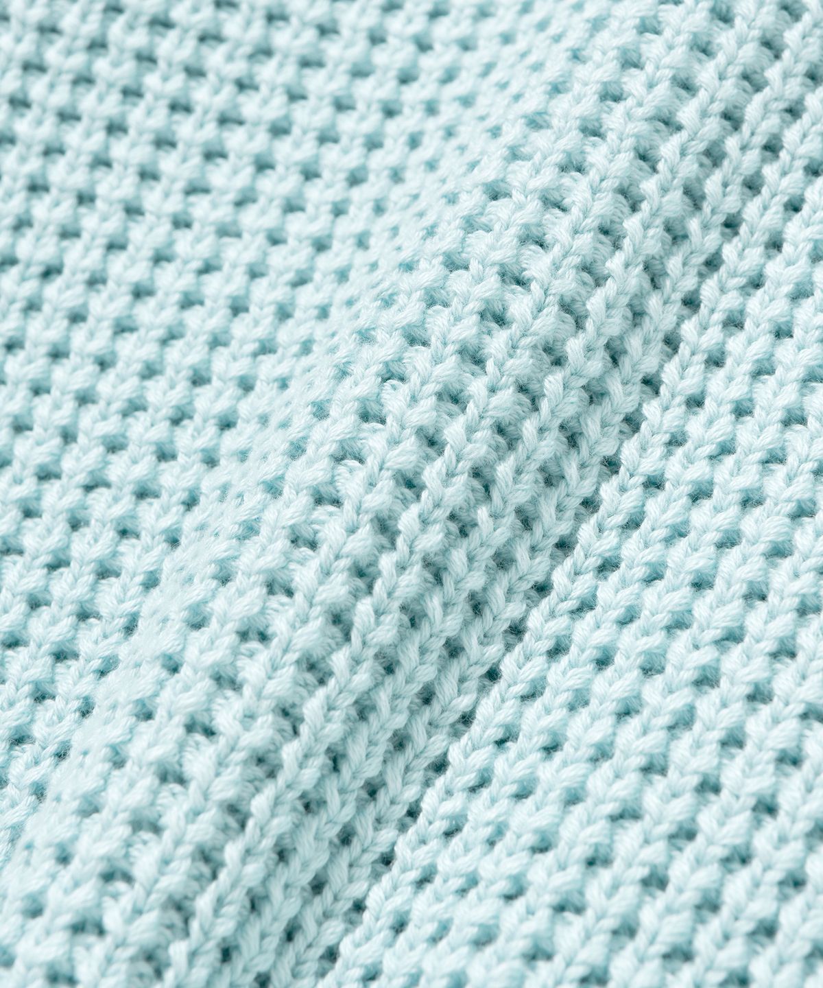 니티드(KNITTED) 소프트코튼 헤비 와플 하프 집업 니트 SKY BLUE