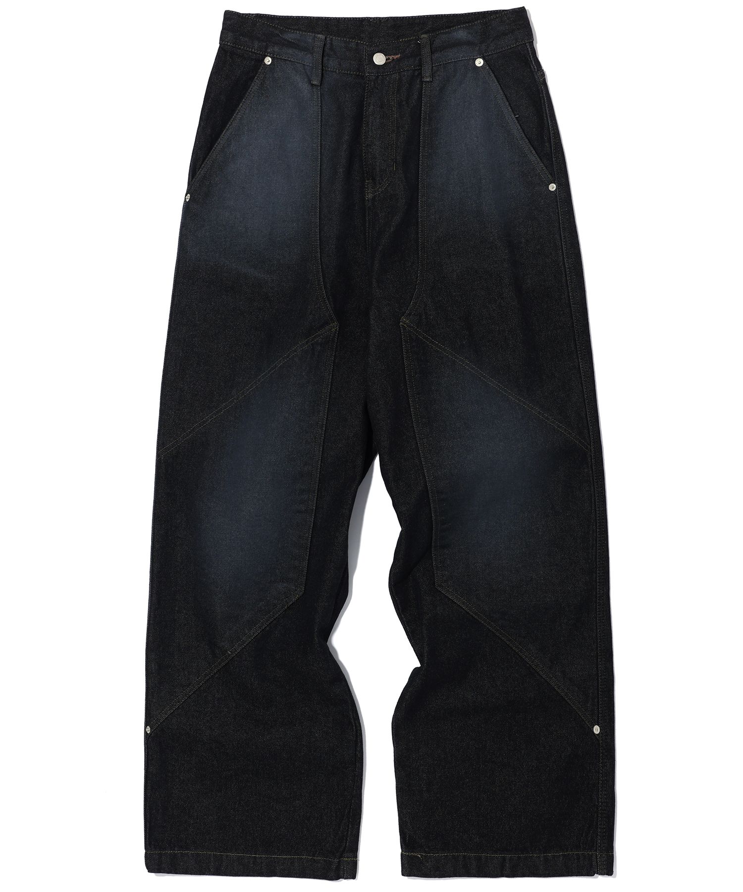 MUSINSA | CPGN STUDIO Layer Wide Denim Pants Washed Black