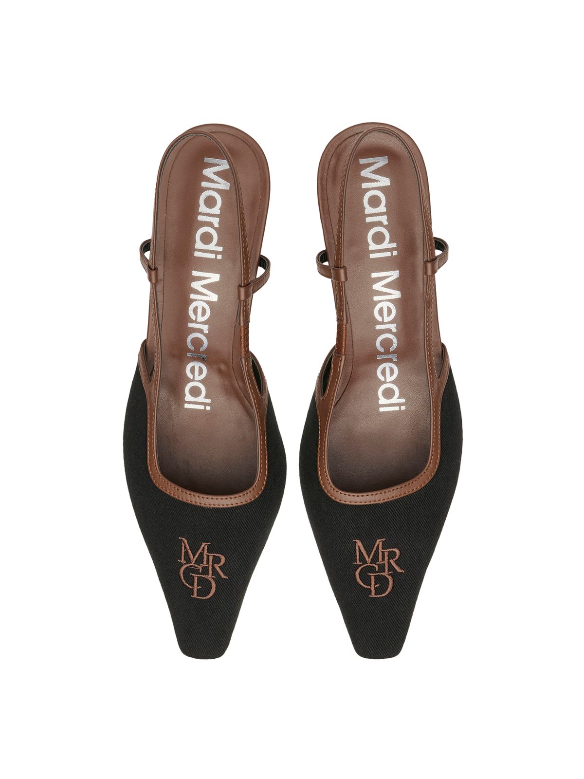 마르디 메크르디 레폼프(MARDI MERCREDI LESPOMPES) SLING BACK MRCD_BLACK BROWN