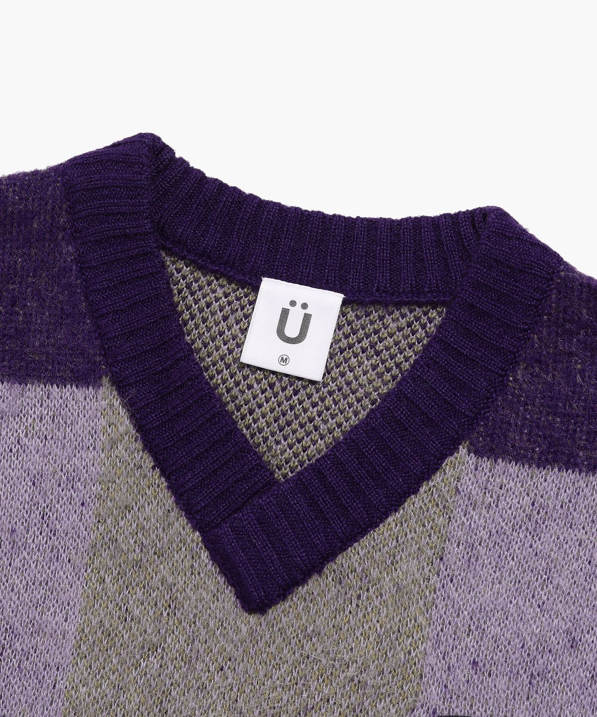 이스트쿤스트(ISTKUNST) UUU OVAL LOGO COLORING KNIT VEST_PURPLE(IK2CFMK680A)