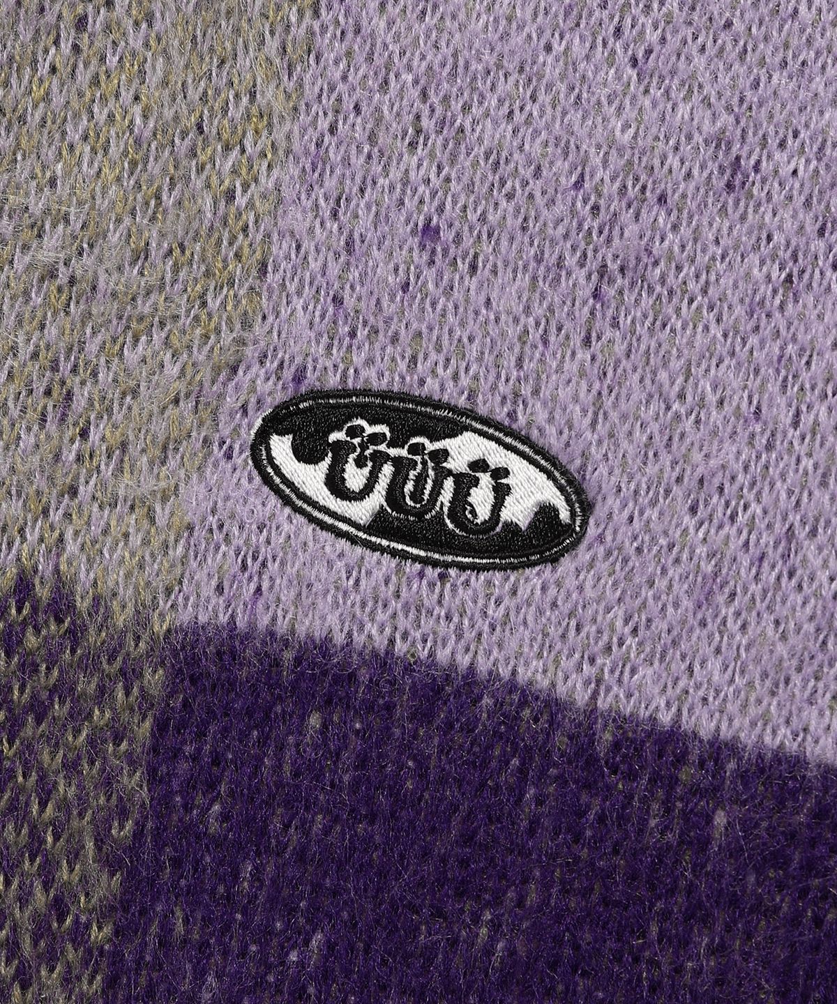 이스트쿤스트(ISTKUNST) UUU OVAL LOGO COLORING KNIT VEST_PURPLE(IK2CFMK680A)