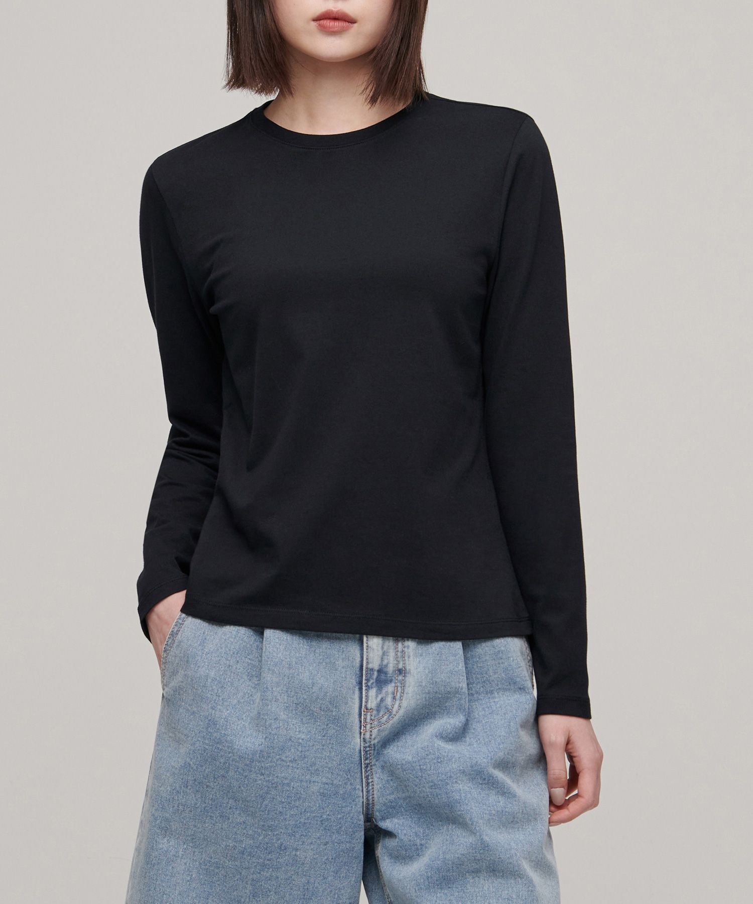 Tシャツ・カットソー *MUSINSA STANDARD* Hit Standard Crew Neck Long Sleeve T-Shir MUSINSA | MUSINSA STANDARD [Hit Standard] Crew Neck Long