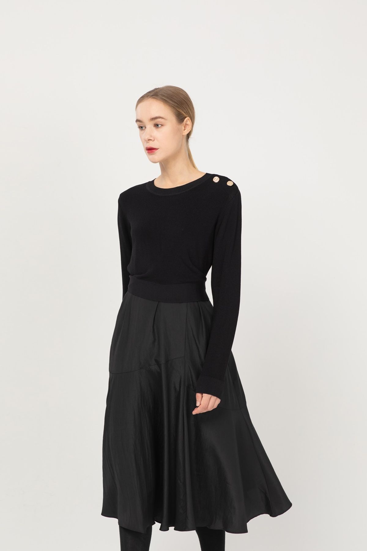 제이마크뉴욕(JMARKNEWYORK) Knitwear coloring dress - Black