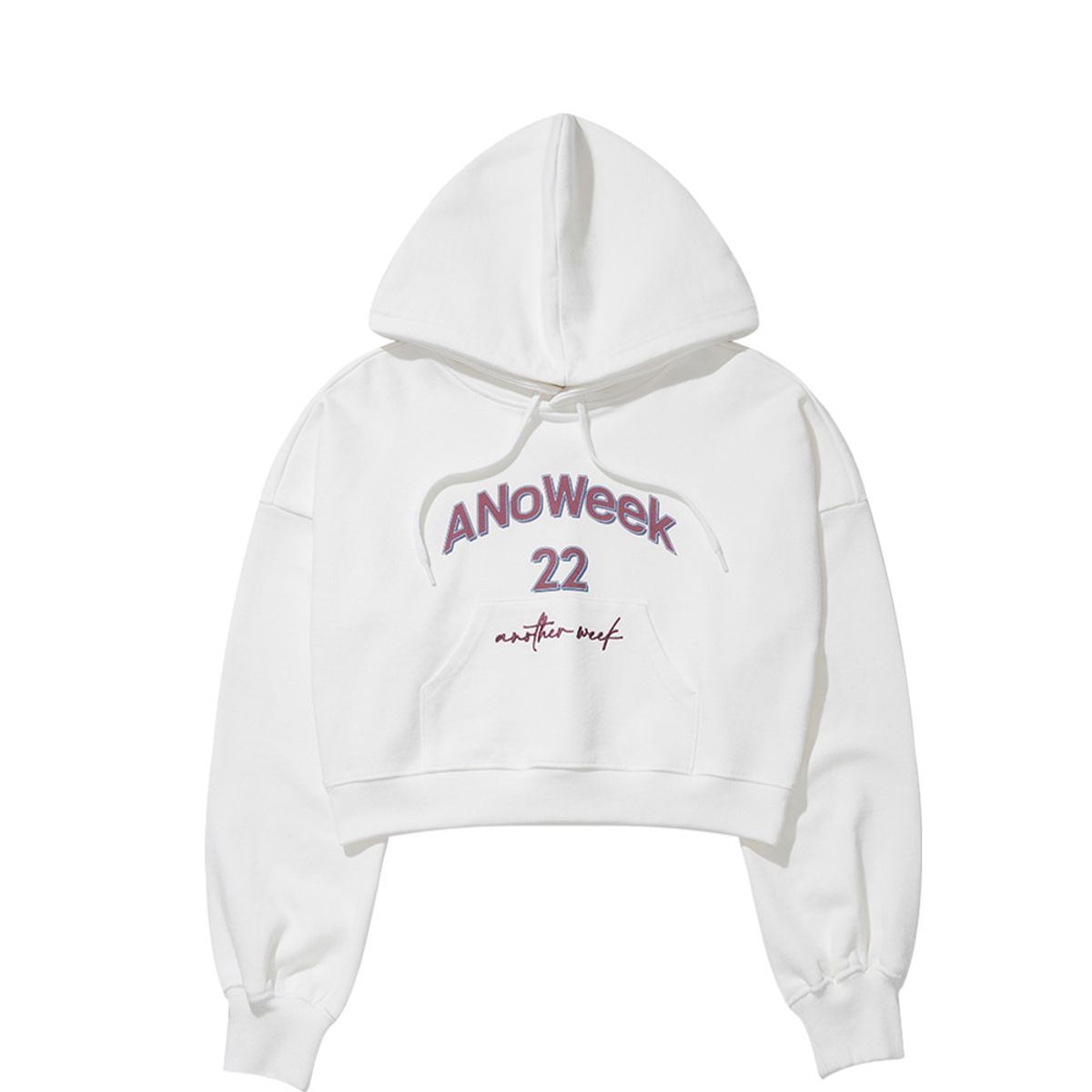 아노윅(ANOWEEK) ANW EMBROIDERY CROPPED HOODIE
