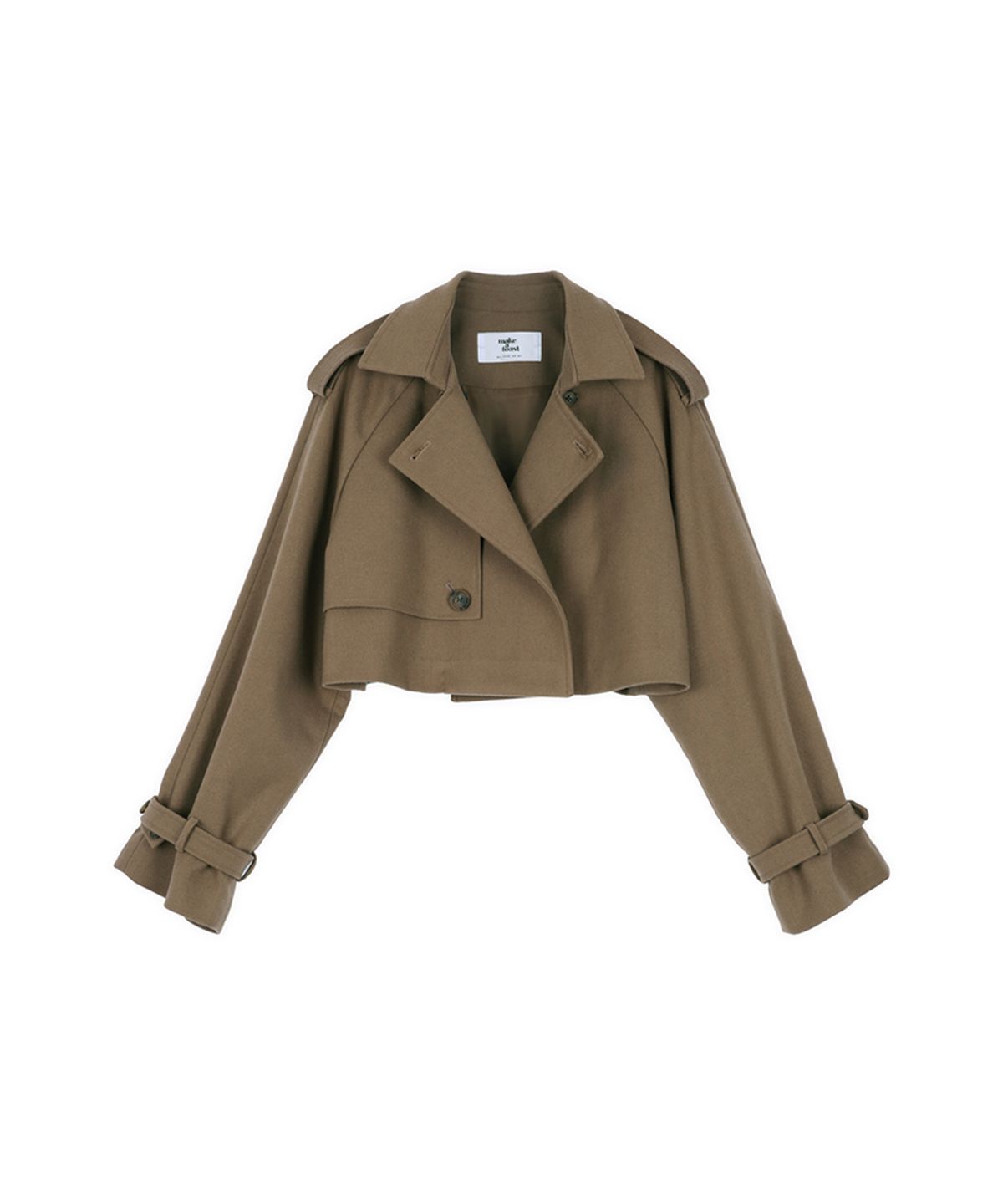 메이크어토스트(MAKE A TOAST) [22FW] CROPPED SET-UP JACKET - Dark beige