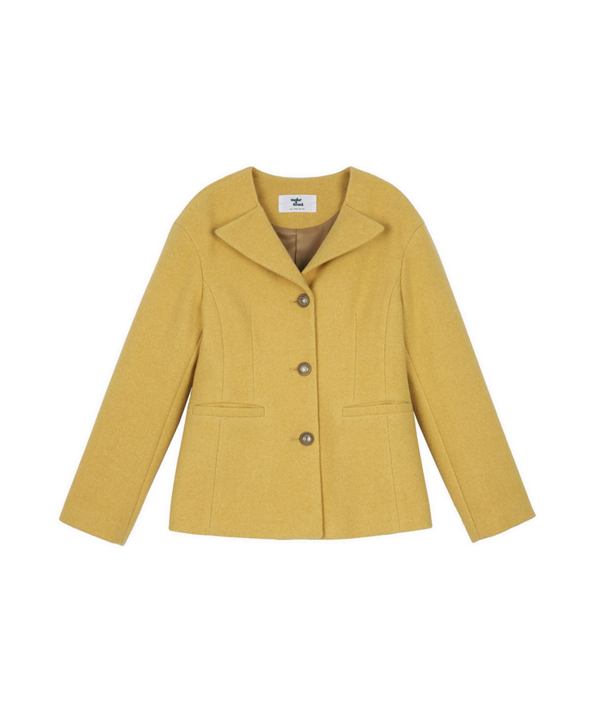 메이크어토스트(MAKE A TOAST) [22FW] NO COLLAR JACKET - Yellow