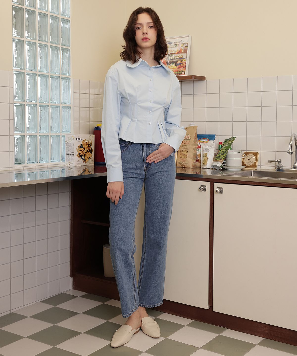 러브참(LOVECHARM) [다비 와이드 데님 팬츠_블루] Darby Wide Denim Pants_BL