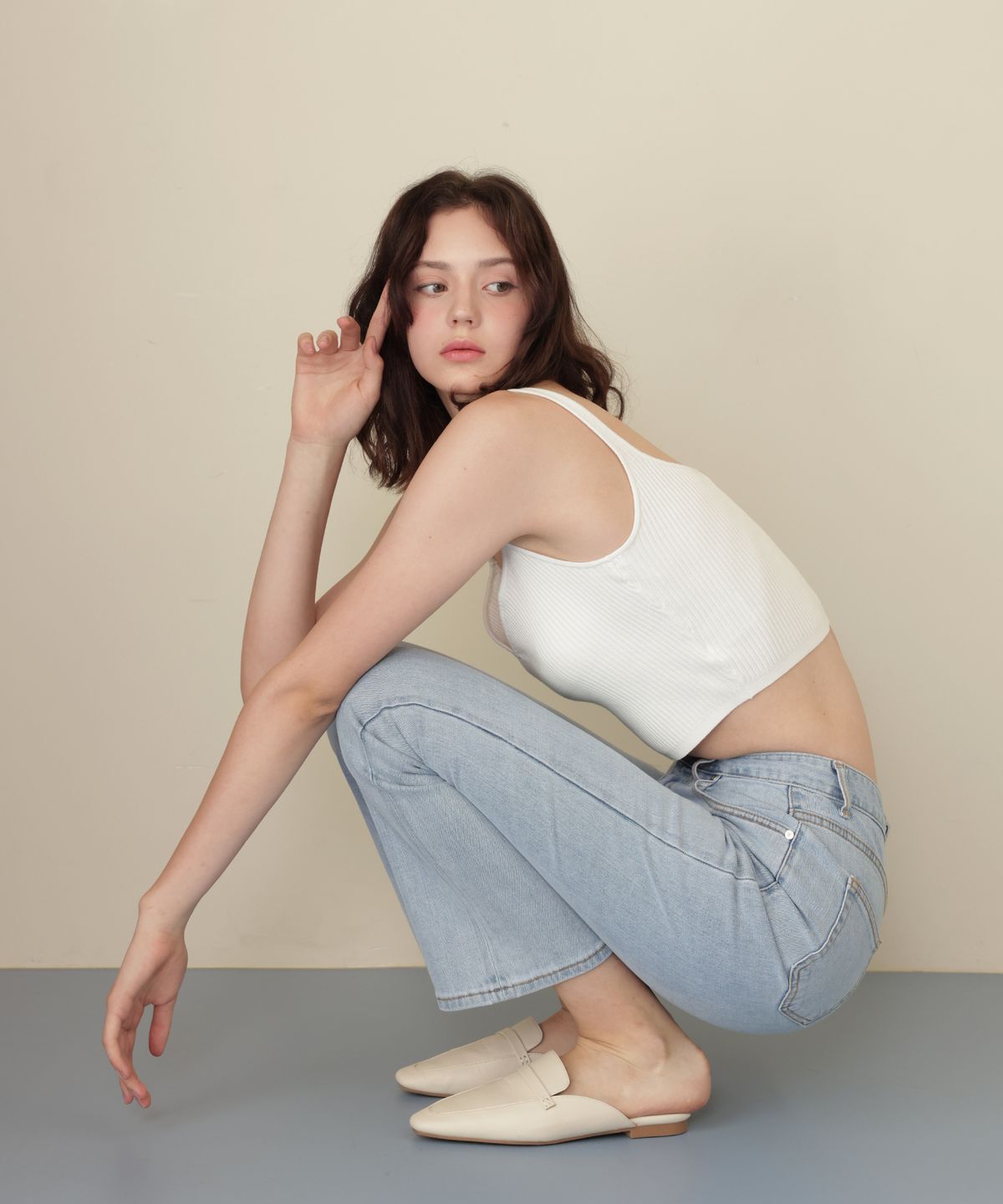 러브참(LOVECHARM) [린다 부츠컷 데님 팬츠_라이트 블루] Linda Bootscut Denim pants_LB