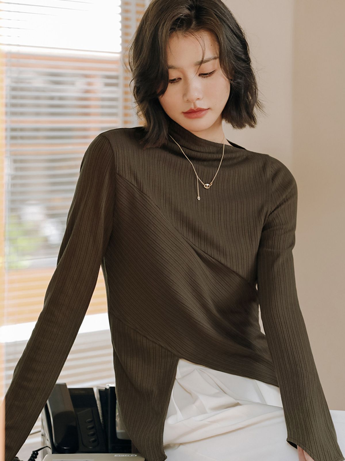랭썬(LANGSON) LS Half Turtle Neck Long sleeve Knit_2 Colors