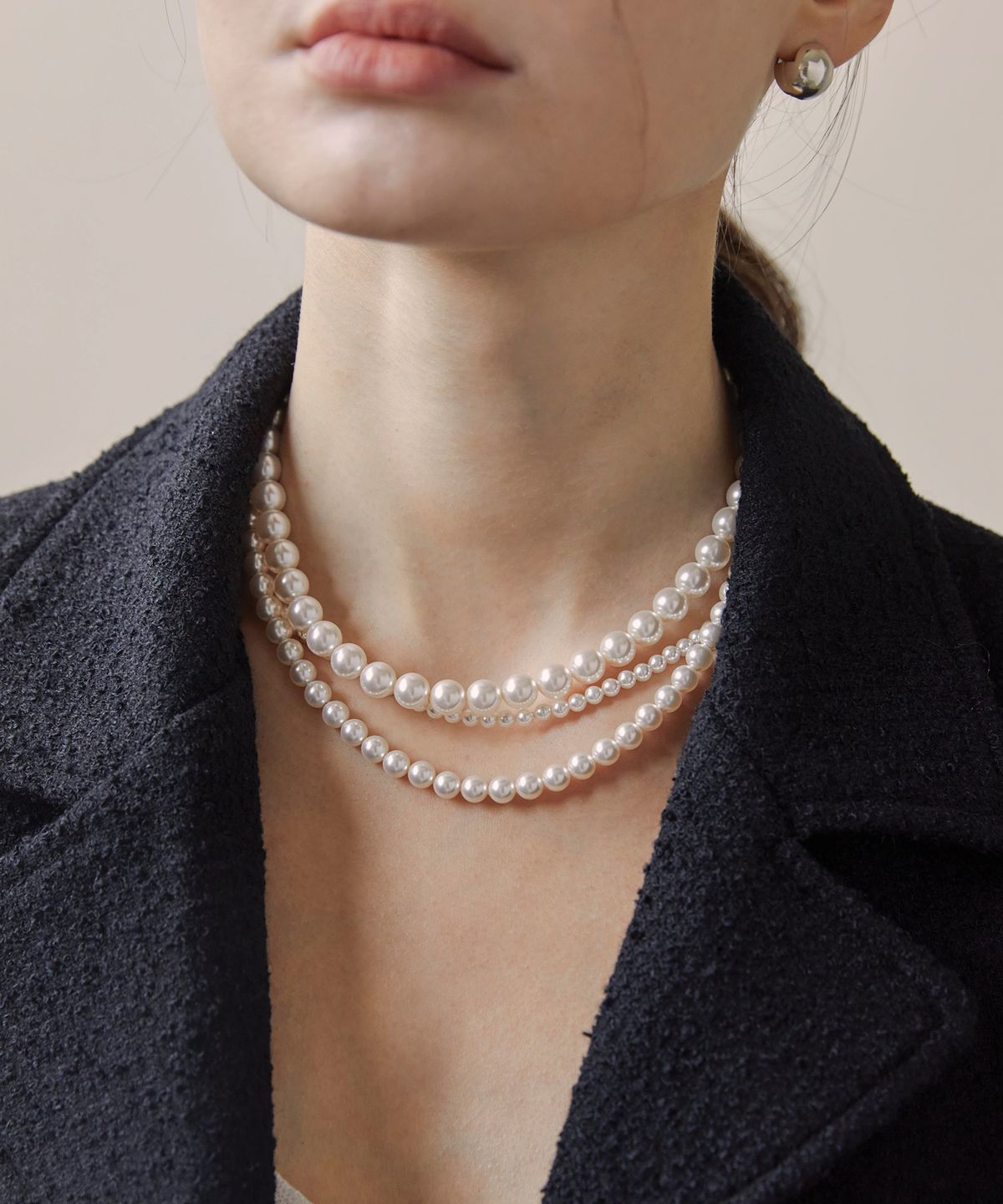 디모멘트(DMOMENT) DM Swarovski Pearl  925 Silver Necklace (4,6,8mm)