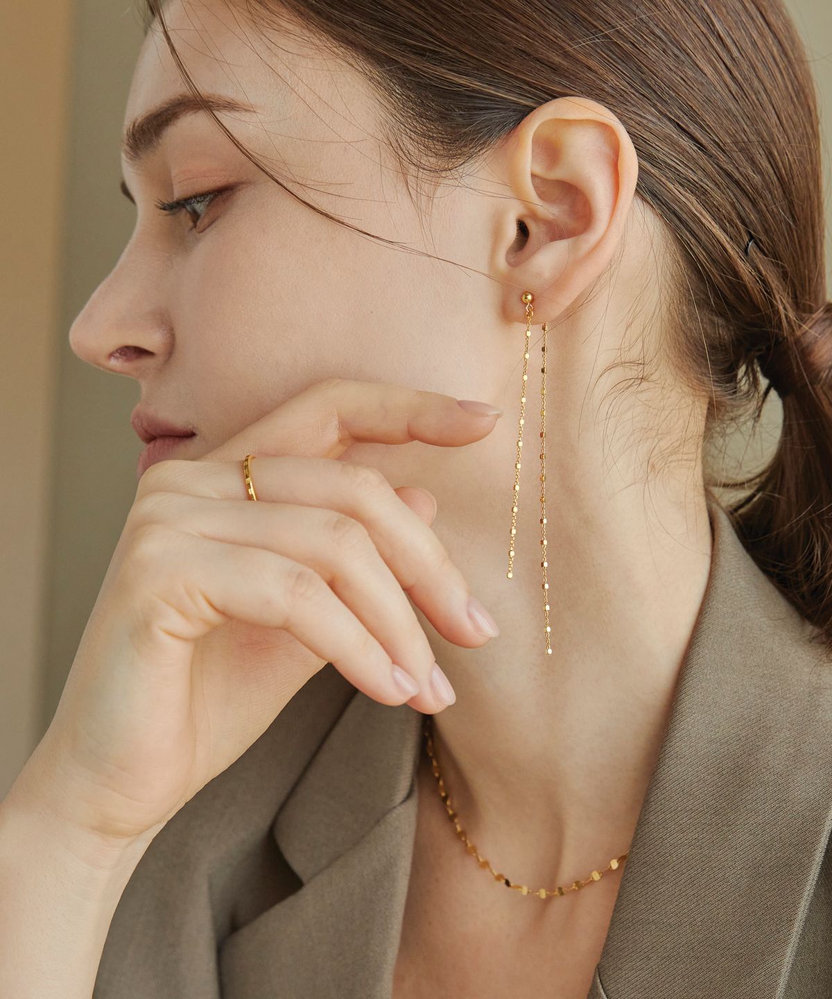 디모멘트(DMOMENT) Aandar Two-way Drop Gold 925 Silver Earring