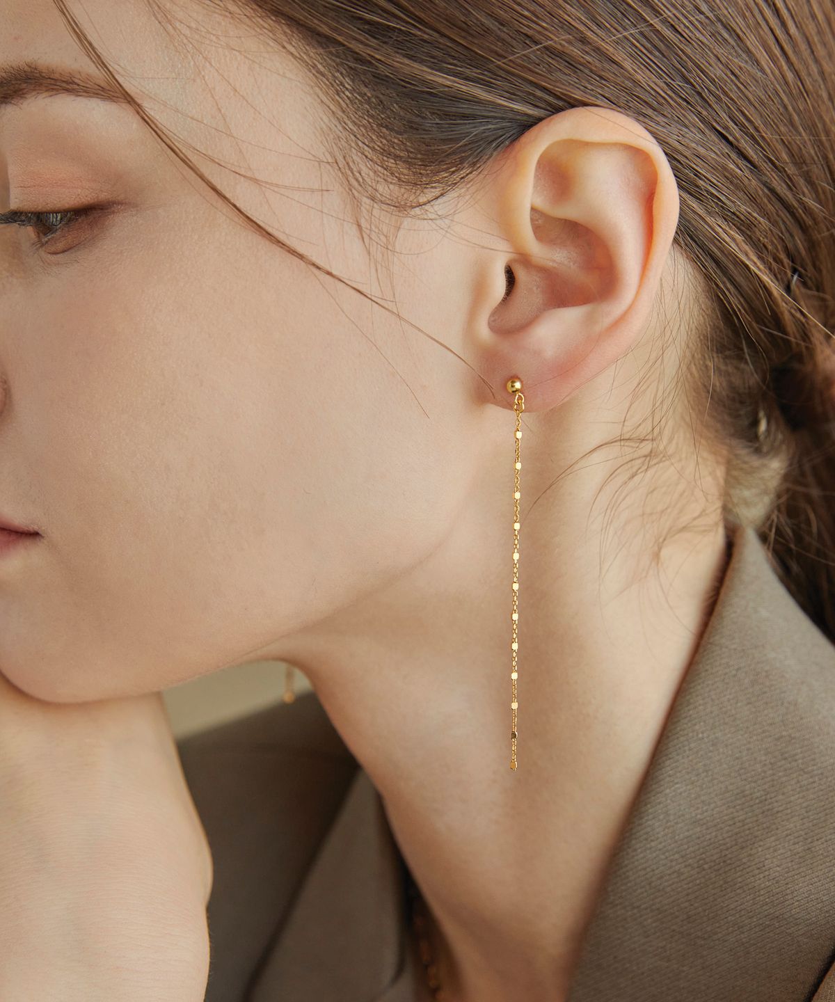 디모멘트(DMOMENT) Aandar Two-way Drop Gold 925 Silver Earring